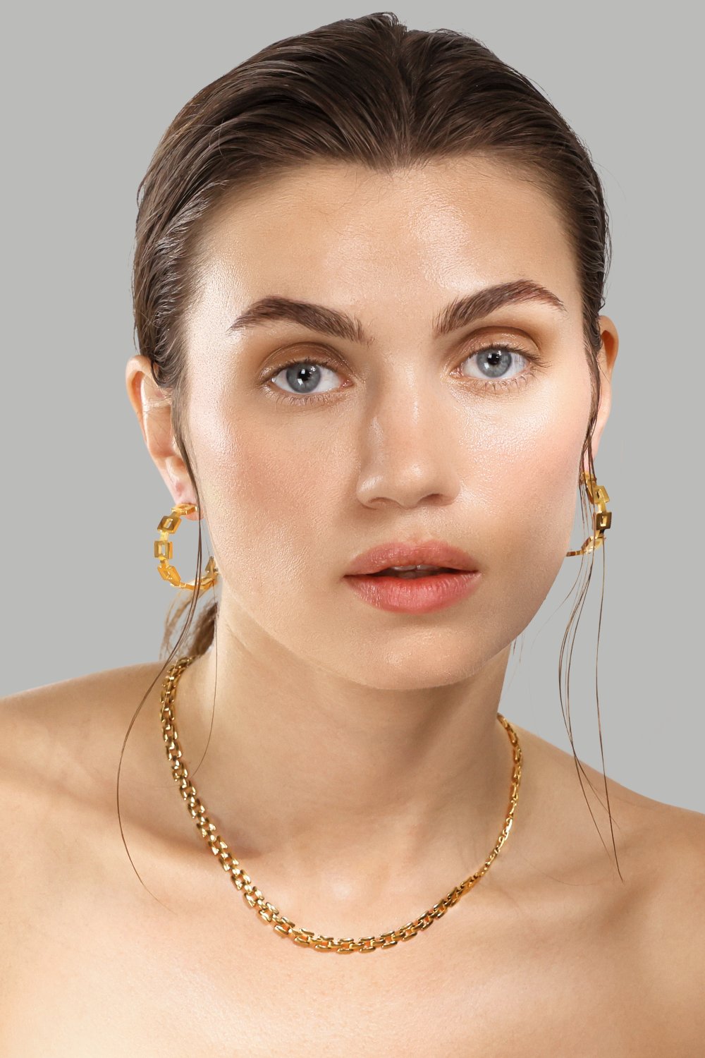 Boucle d’oreille GeoHoops - 18k Plaquée or