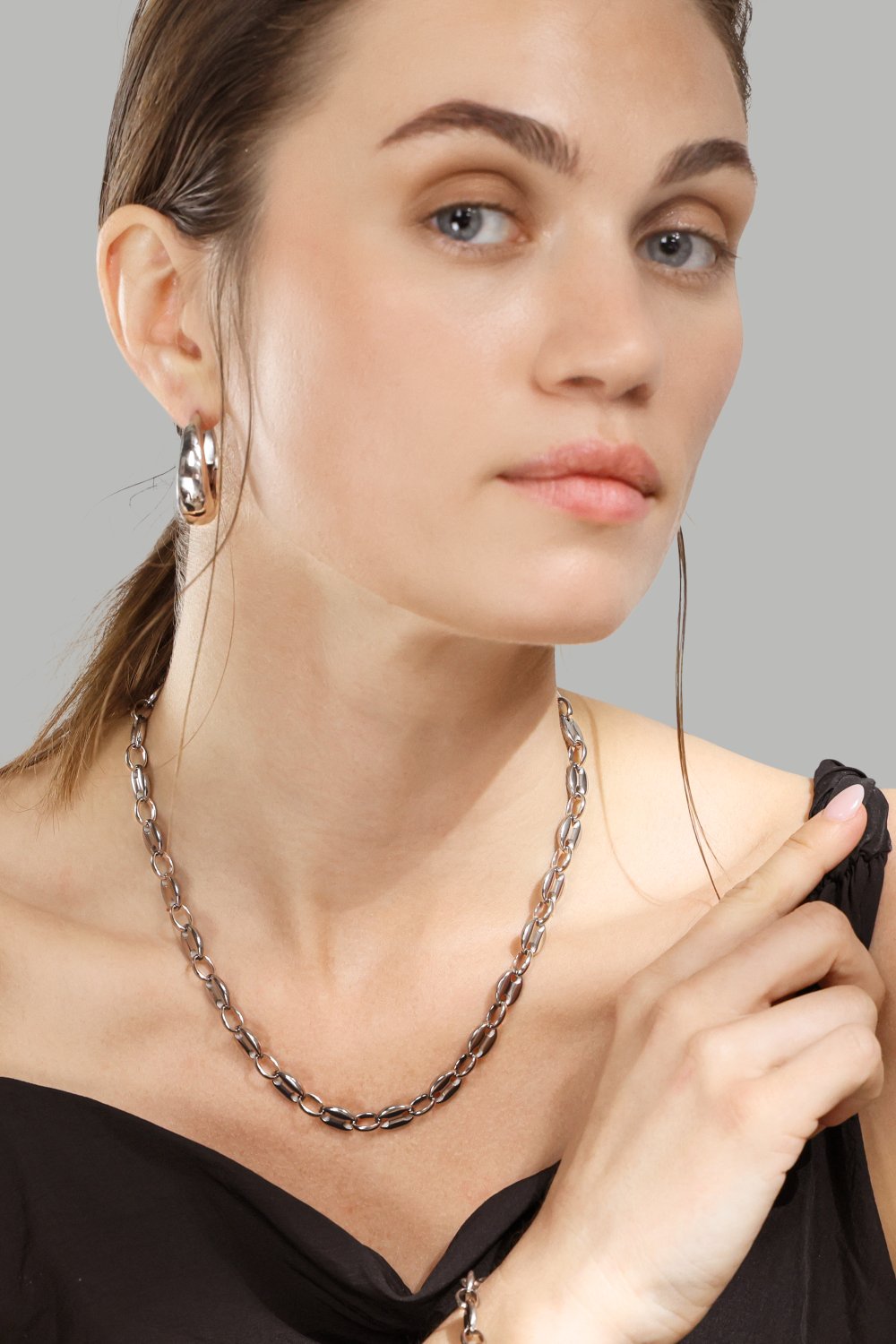 Boucles d’oreilles Bold Curve – Plaquées argent