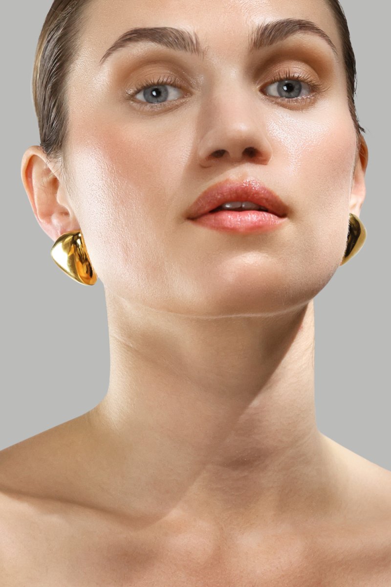 Boucles d’oreilles Bold Curve – 18k Plaquées or