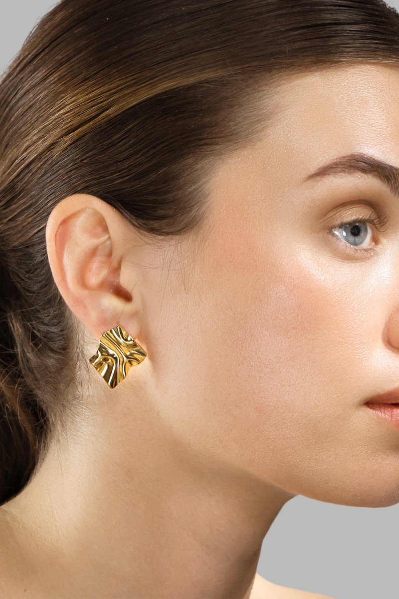Boucle d’oreille Golden Ripple Studs - 18k Gold Plated