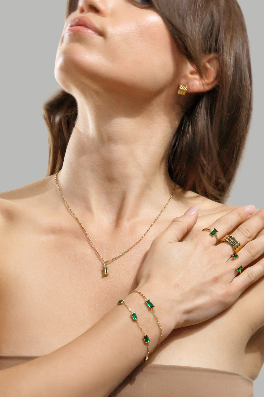 Bague Emerald Duo - 18k Plaquée or