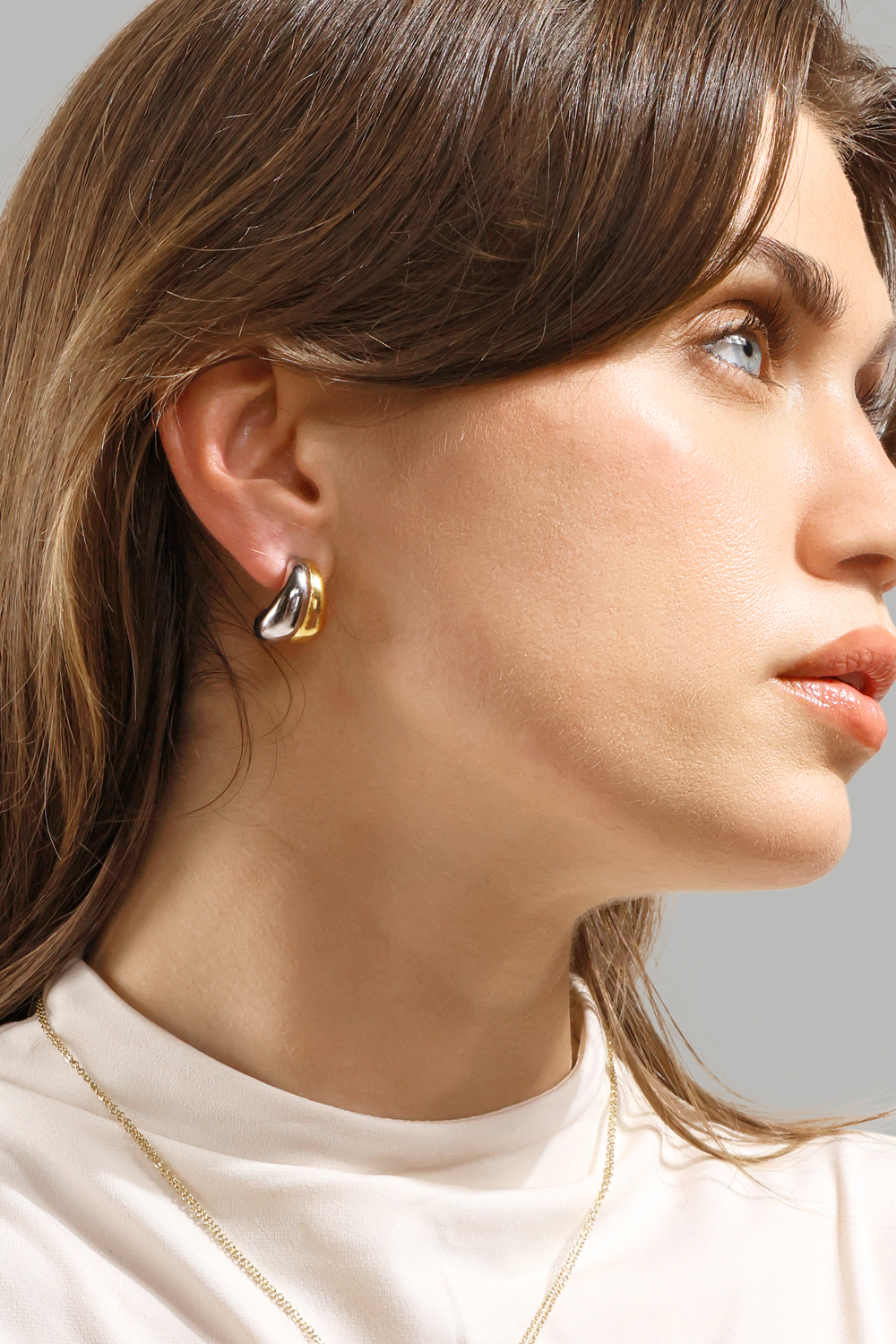 Boucle d'oreille Dual Wave - 18k Plaquée or