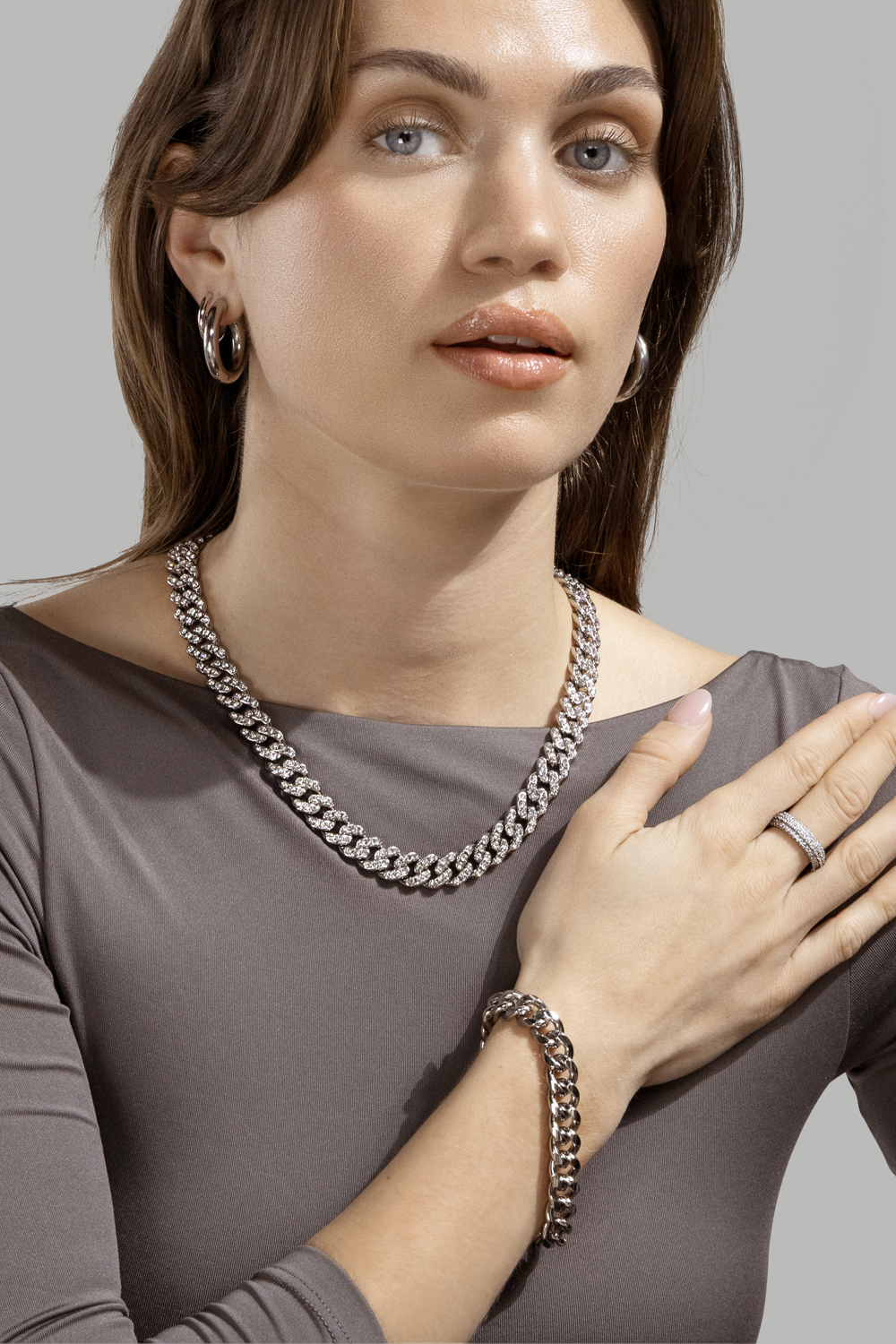 Boucle d’oreille Shine Hoops - Plaquée argent