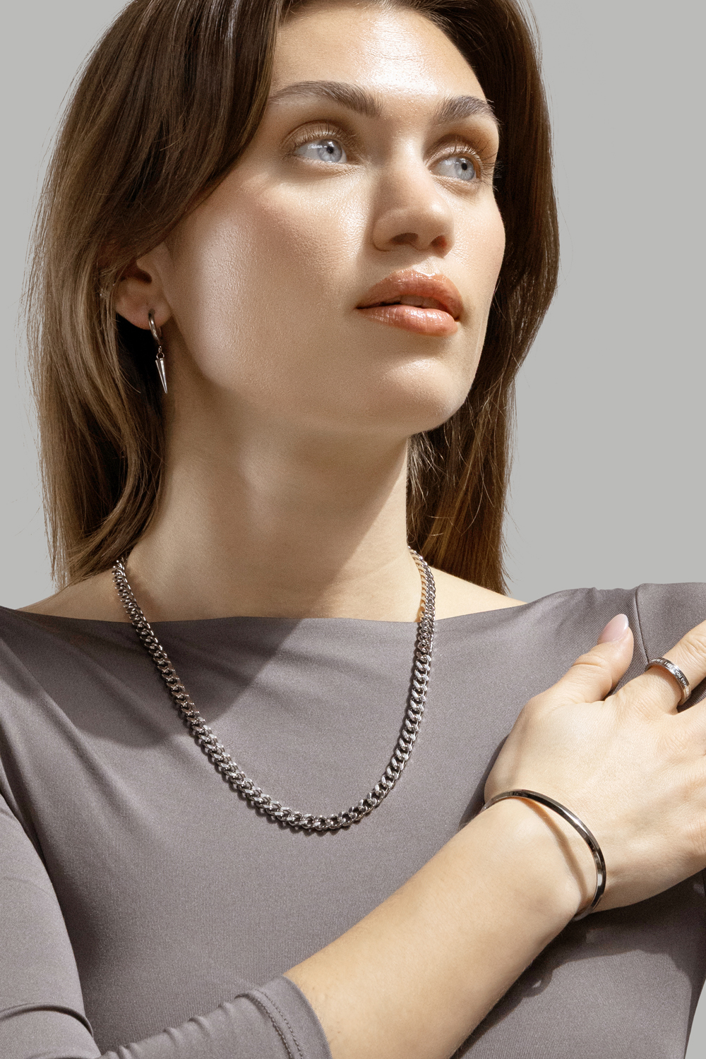 Boucle d’oreille Spike – Plaquée argent