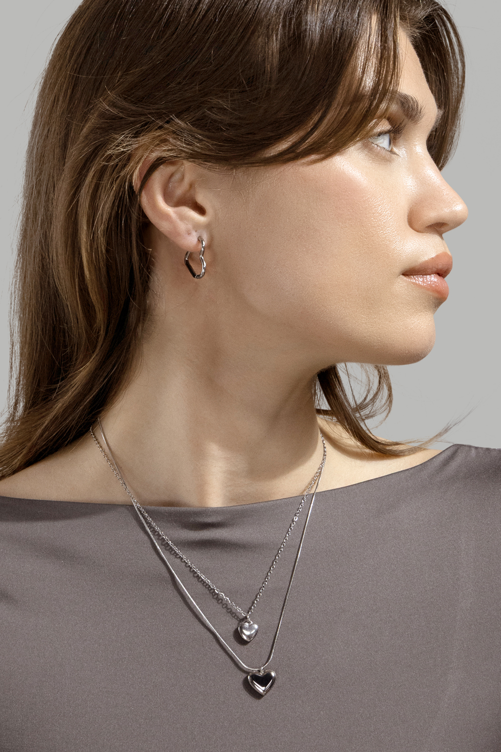Boucle d’oreille Heart's Embrace - Plaquée argent