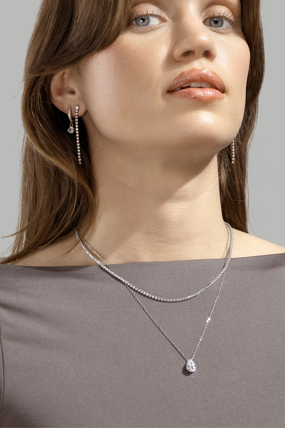 Collier Luna Teardrop - Plaqué argent