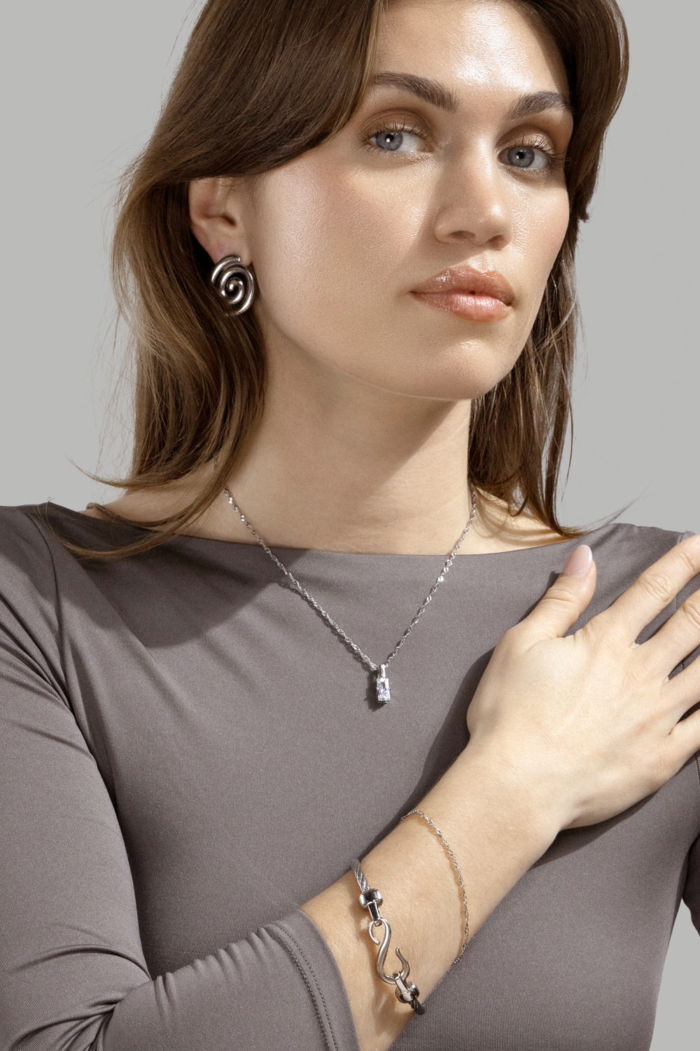 Resin Boucle d'oreille - Plaquée argent