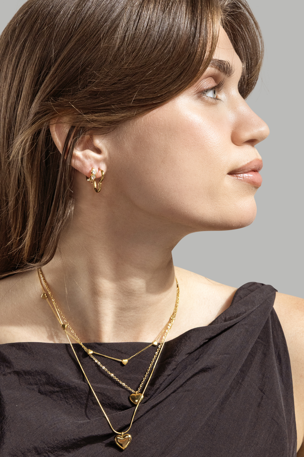 Boucle d’oreille Heart Hoops - 18k Plaquée or
