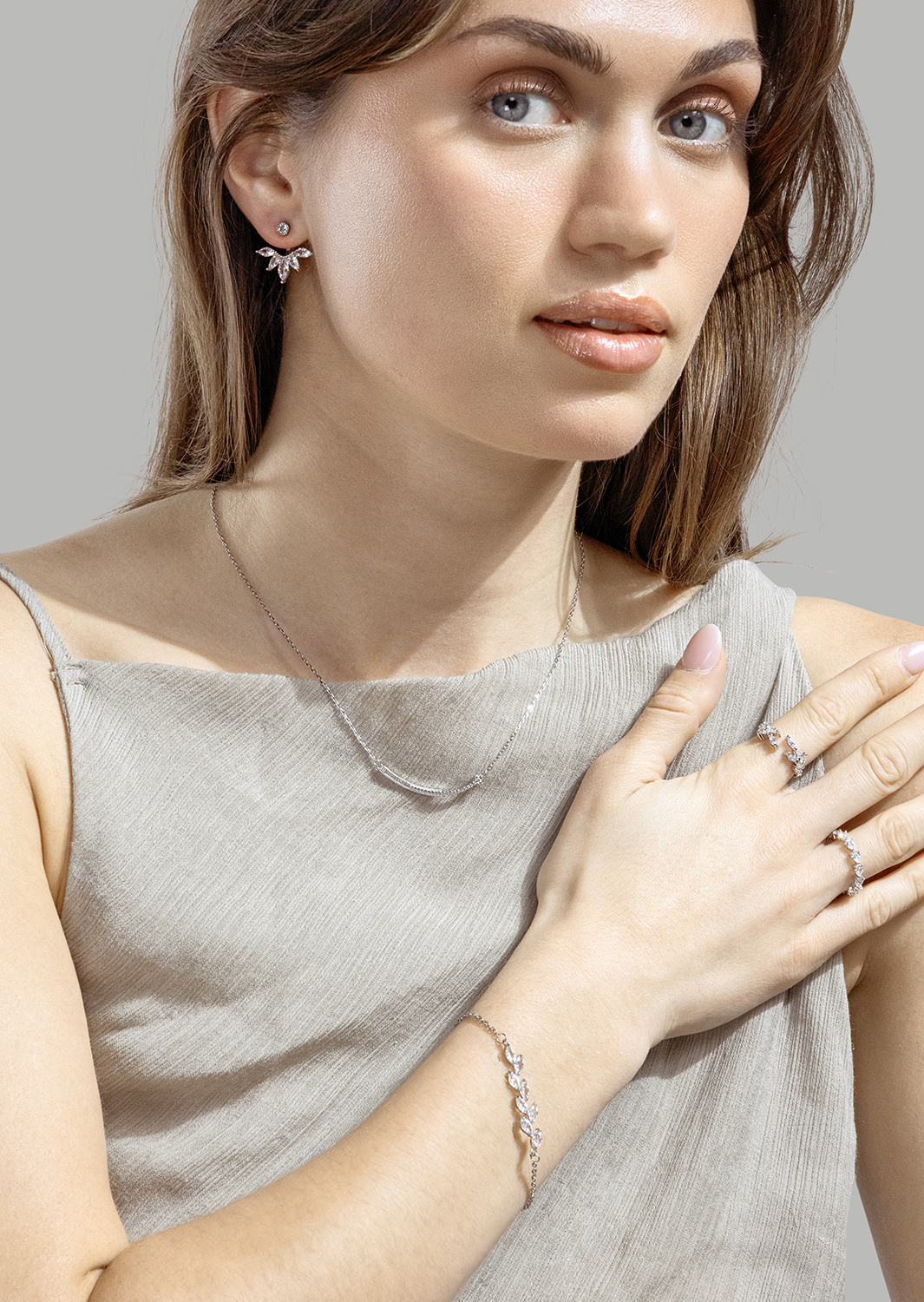 Bezel Glimmer Bague - Silver Plated