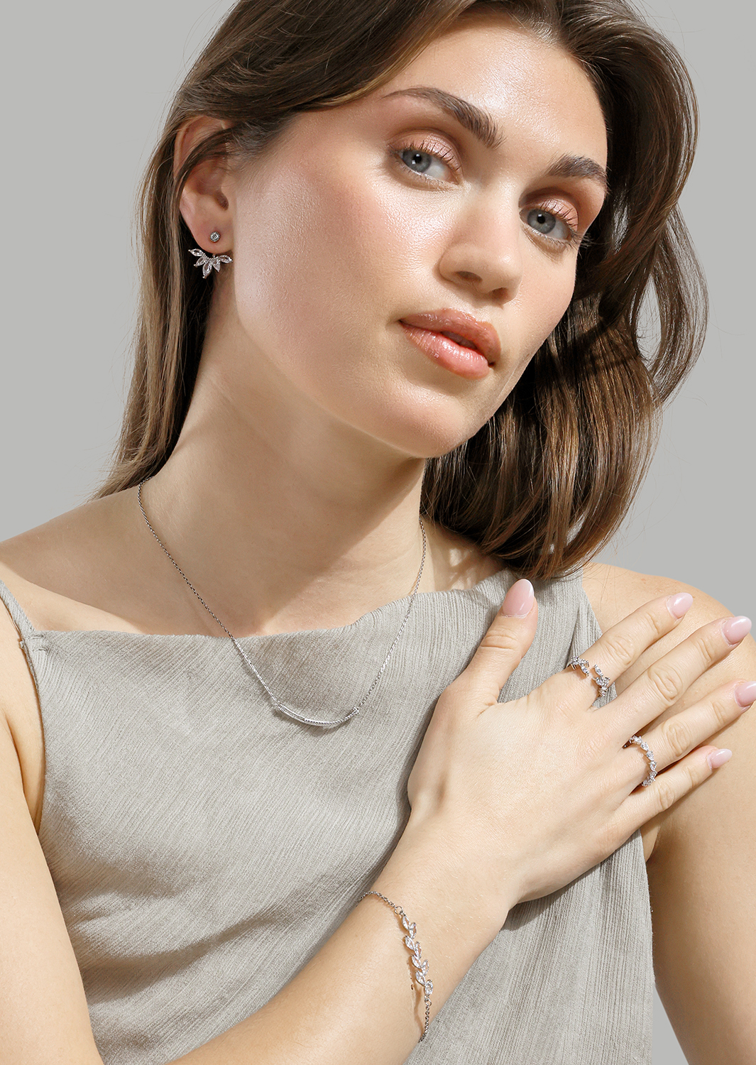 Bezel Glimmer Bague - Silver Plated