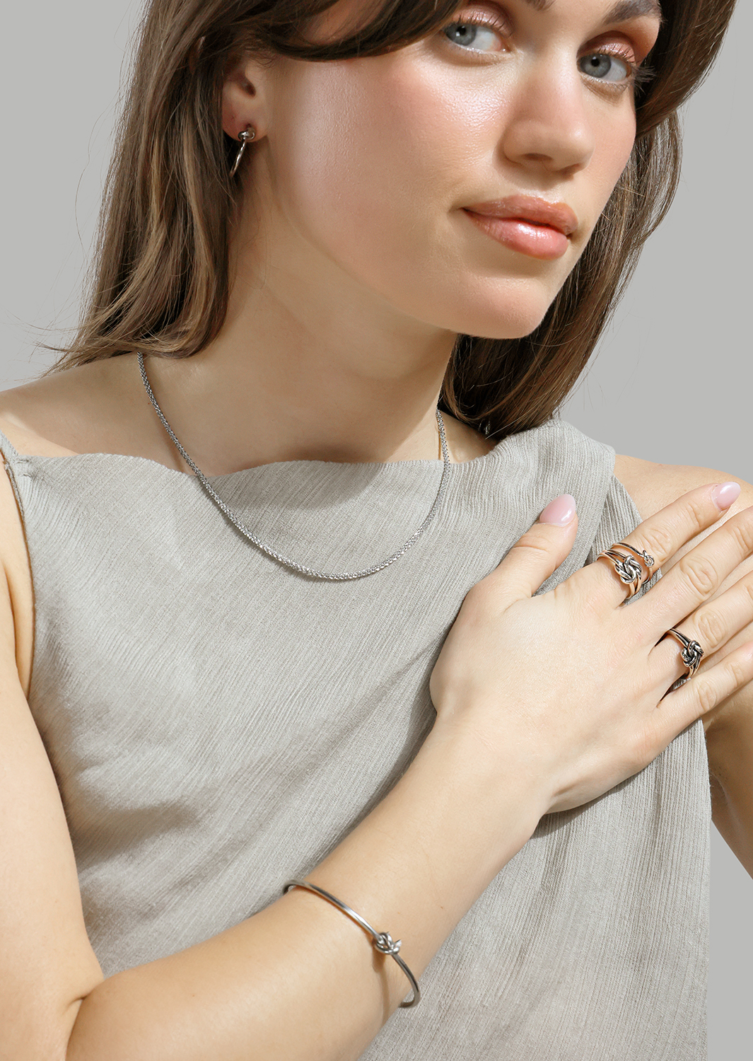 Bague Knot - Plaquée argent