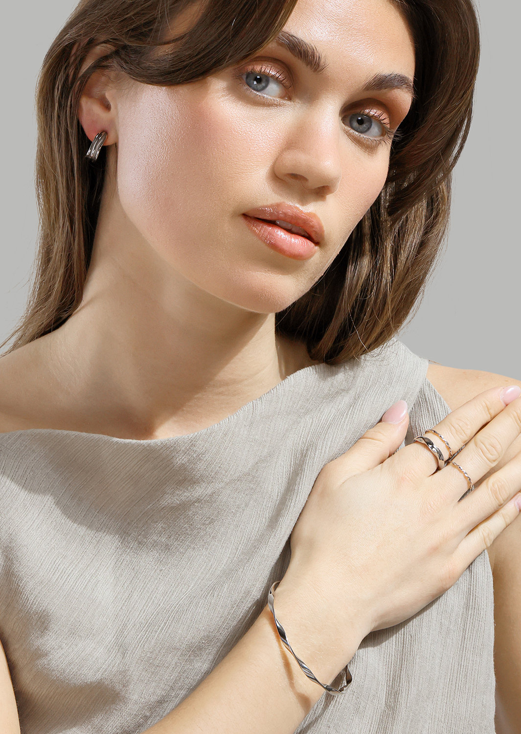 Bague Swirl - Plaquée argent