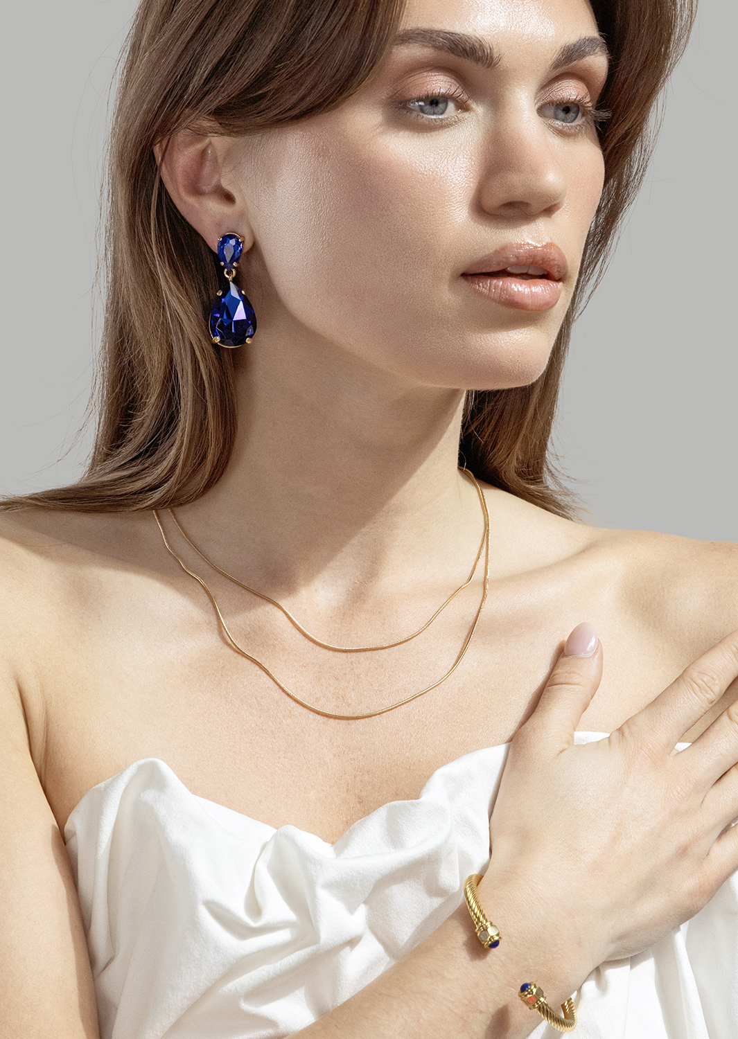 Azulora Blue Boucles d’oreilles – 18k Plaquées or