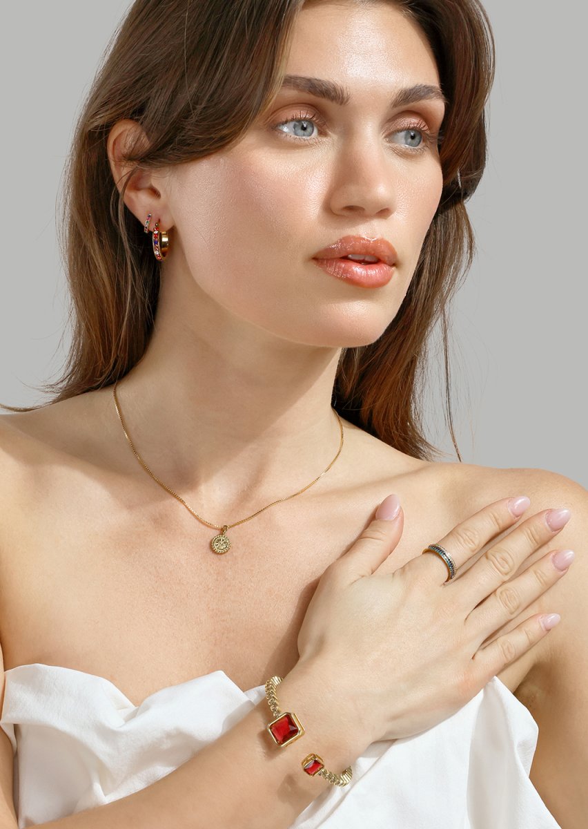 Golden Sun Charm - 18k Plaqué or
