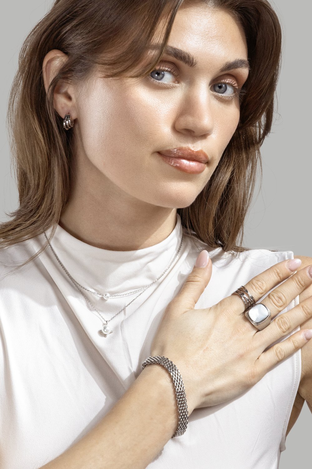 Bague Blanche - Plaquée argent