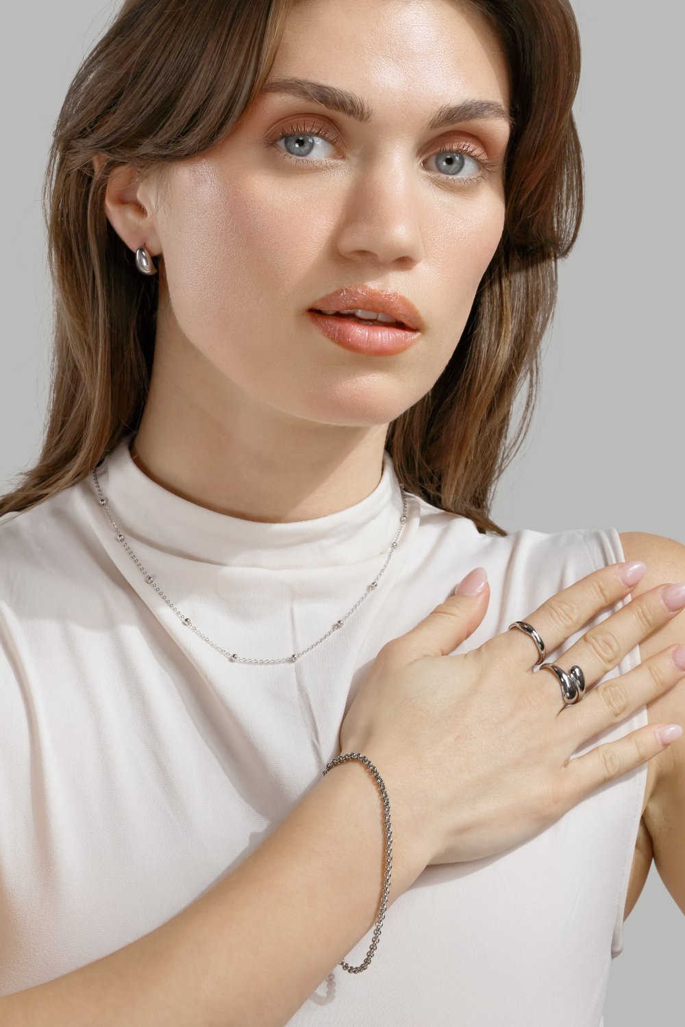 Bague Bold Drops - Plaquée argent