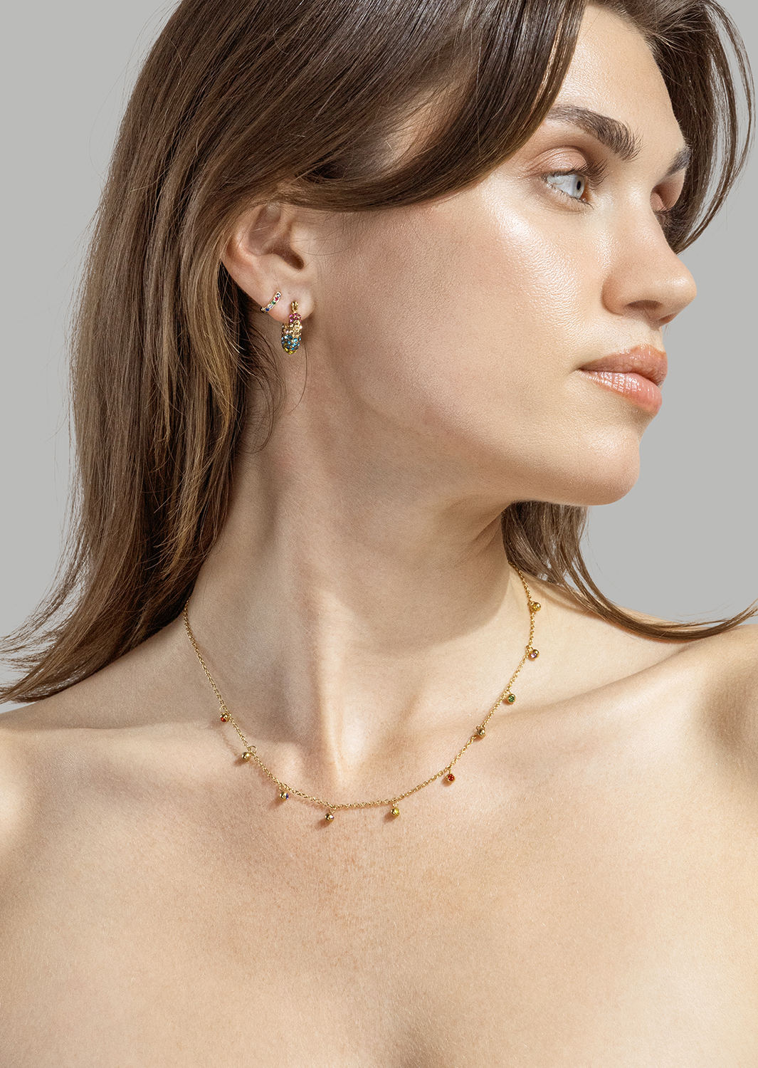 Colored Pearl Hoop Boucle d'oreille - 18k Plaquée or