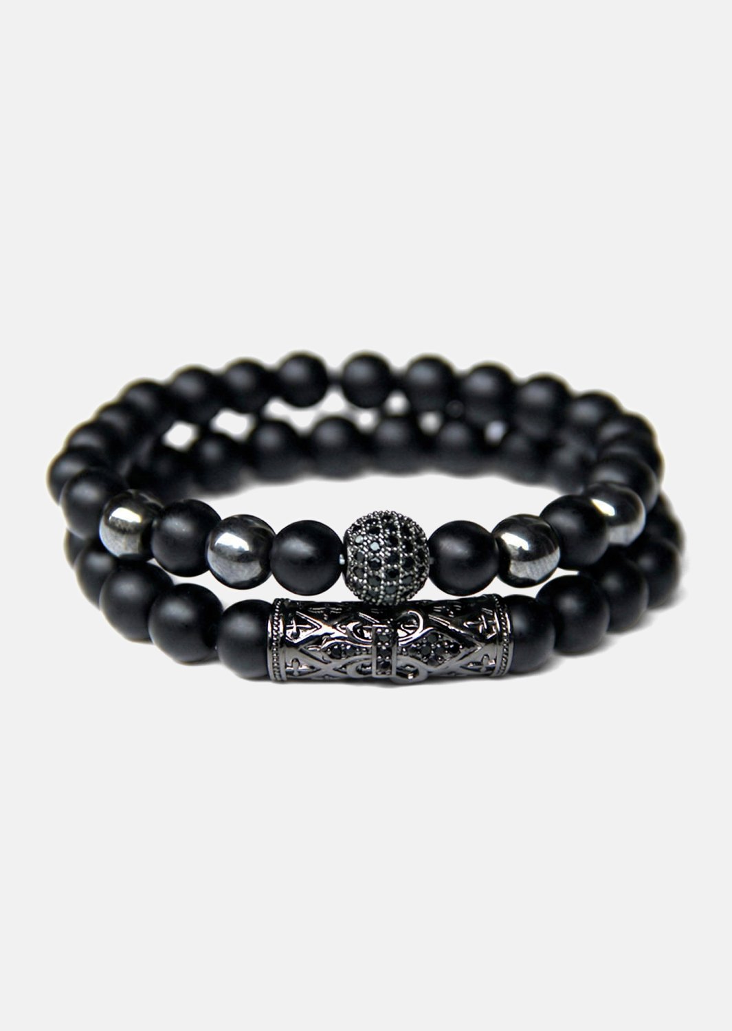 Bracelet perlé Obsidian Crown