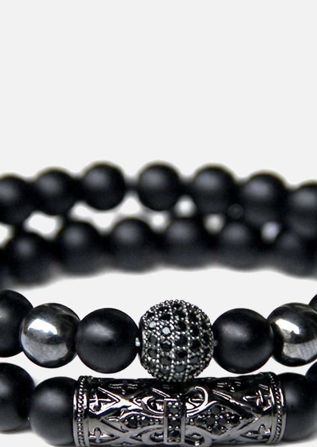 Bracelet perlé Obsidian Crown