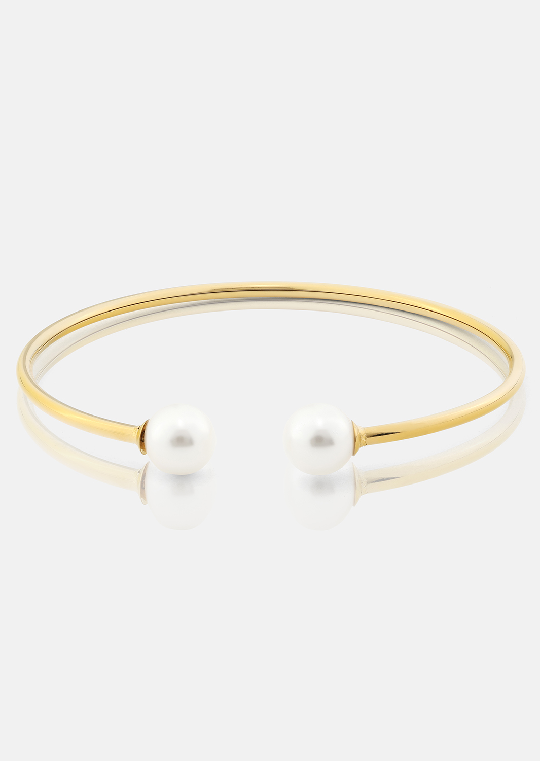 Pearl End Cuff Bracelet - 18k Plaqué or