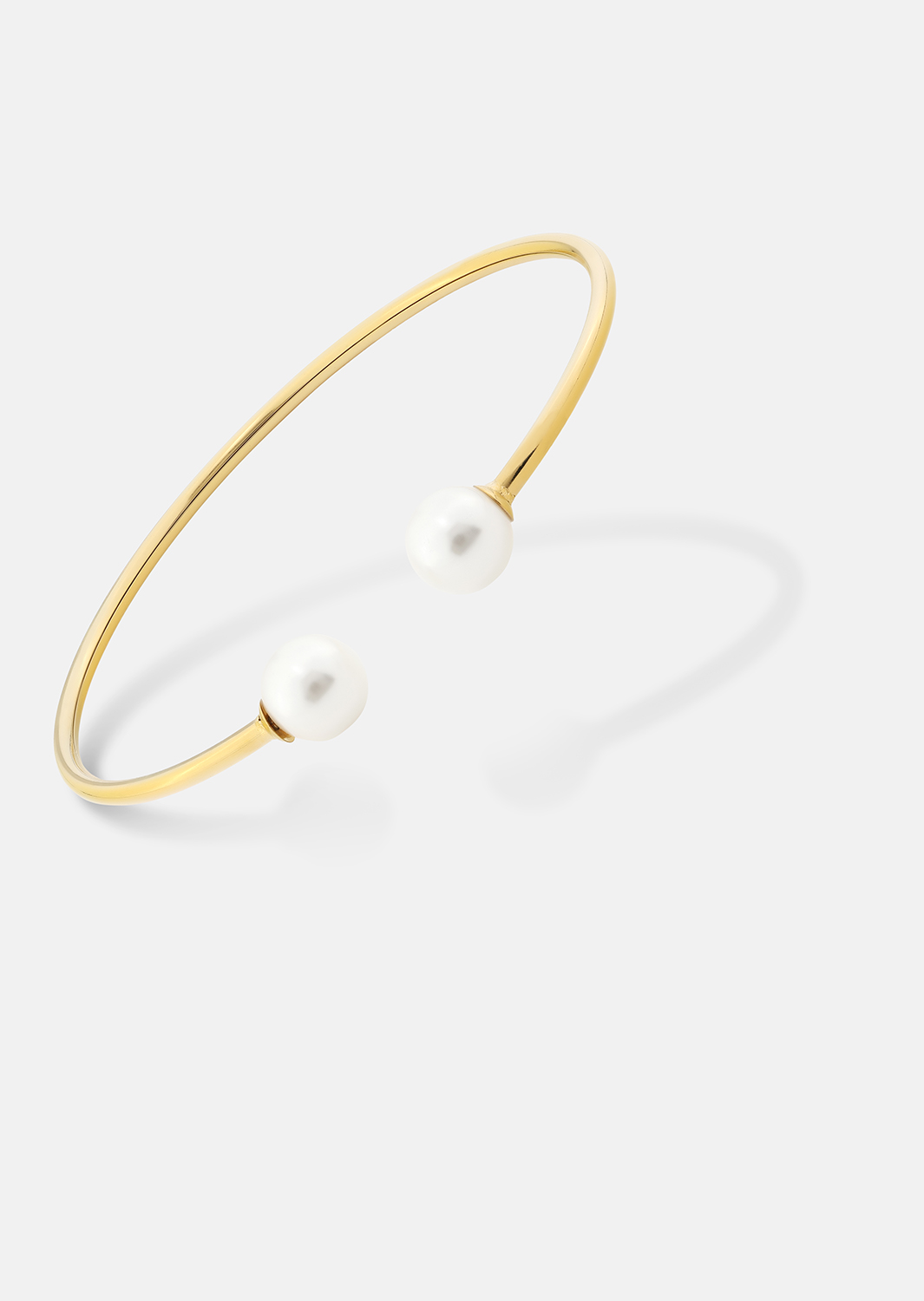Pearl End Cuff Bracelet - 18k Plaqué or