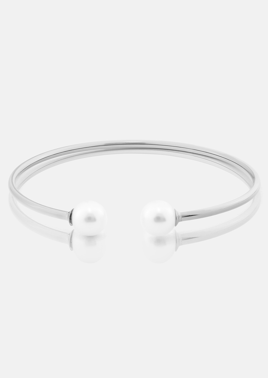 Pearl End Cuff Bracelet - Plaqué argent