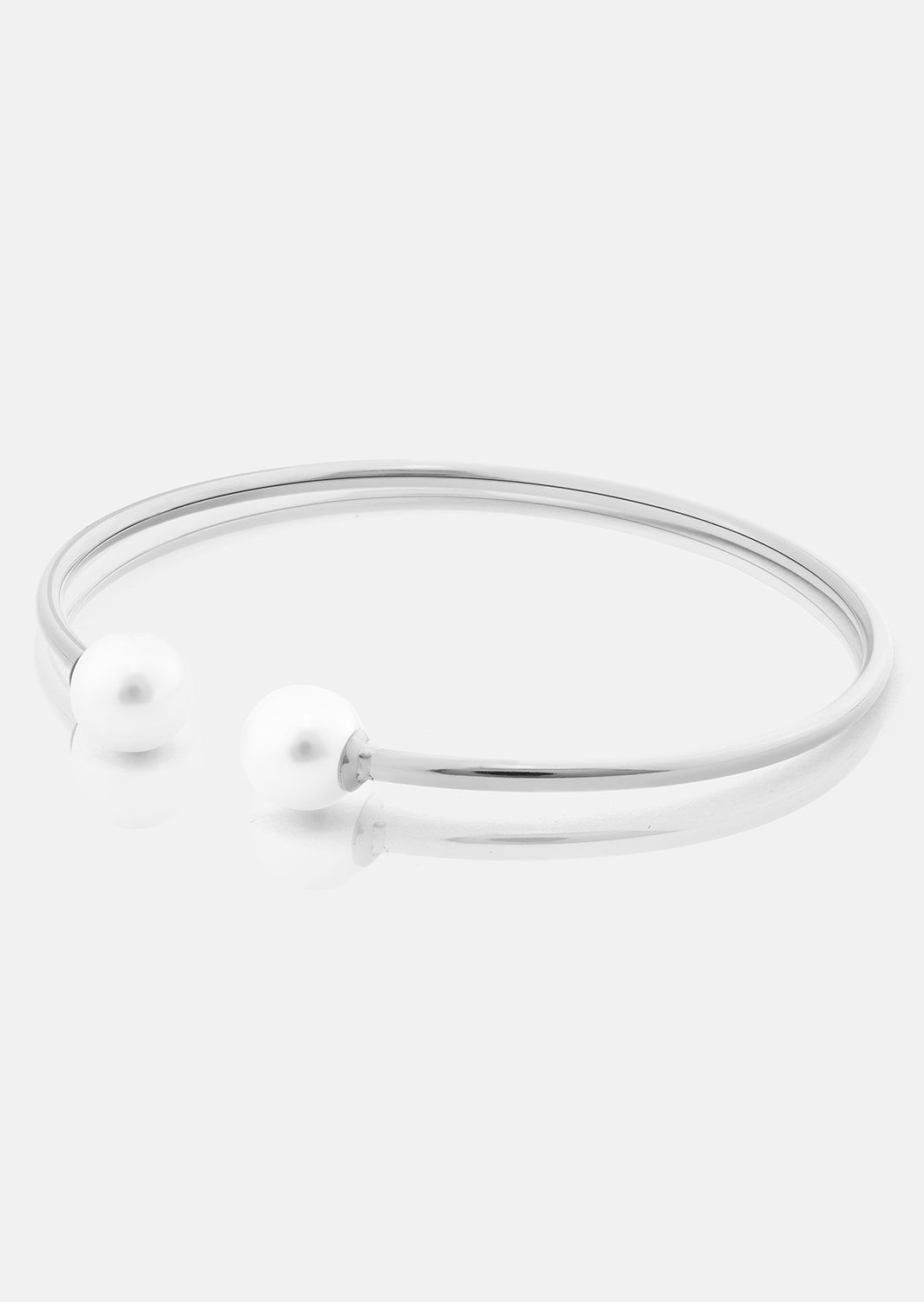 Pearl End Cuff Bracelet - Plaqué argent