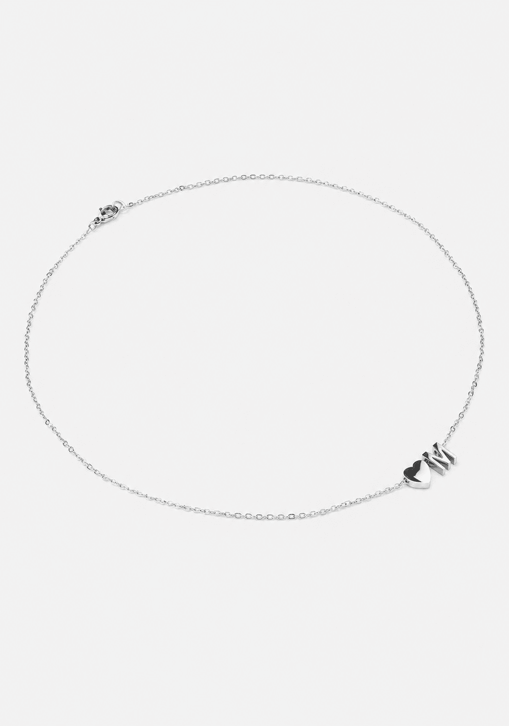 Collier Heart Letter A-N - Plaquée argent