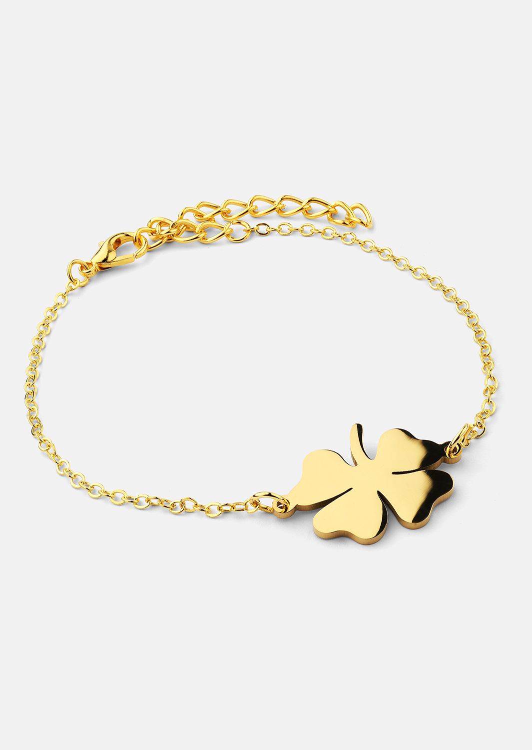Golden Clover Charm Bracelet - 18k Plaqué or