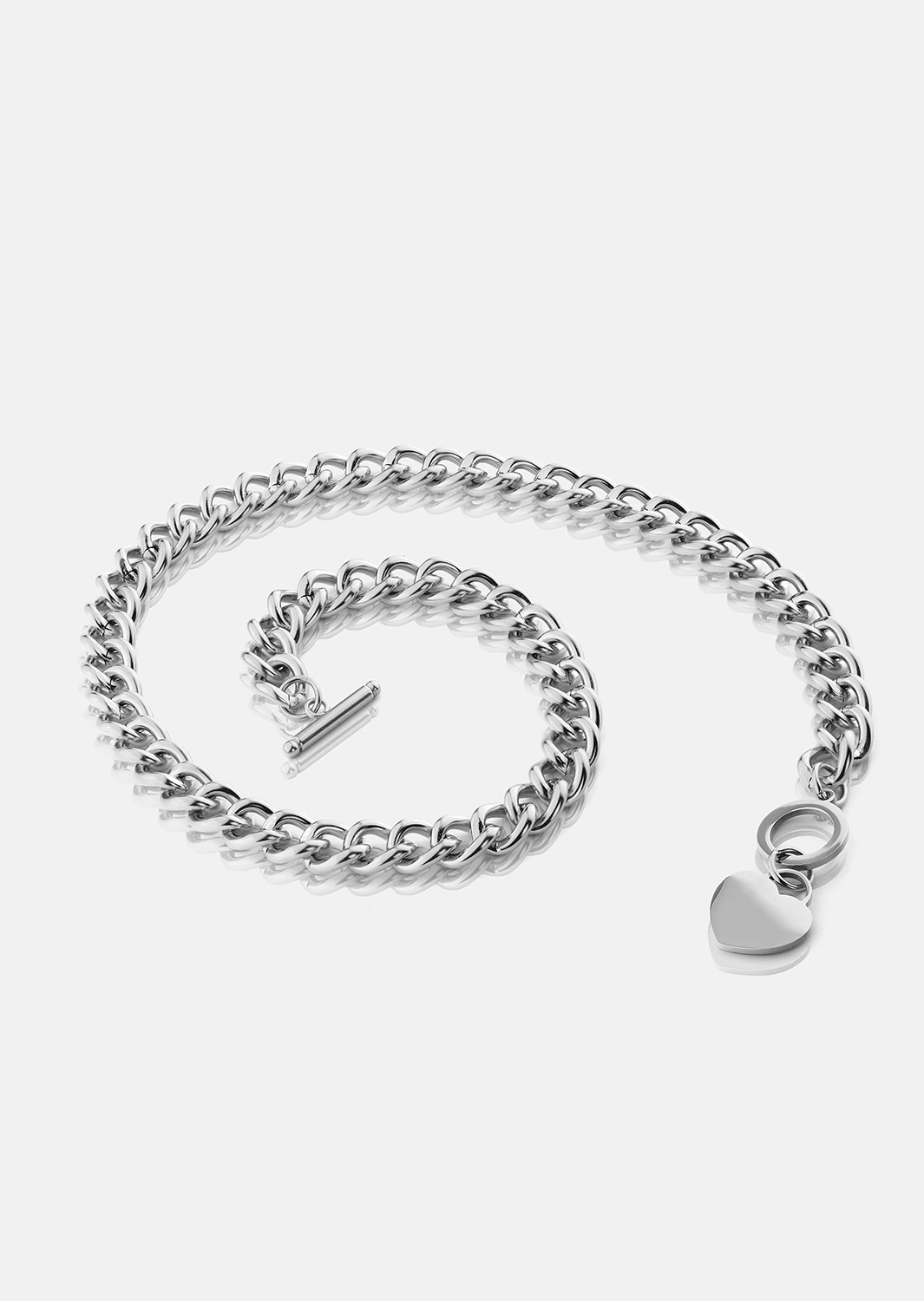 Luxe Circle Charm Necklace - Plaqué argent