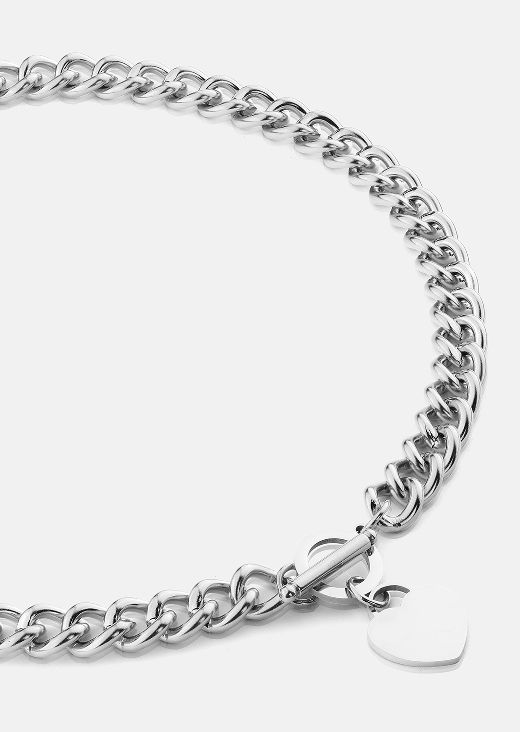 Luxe Circle Charm Necklace - Plaqué argent