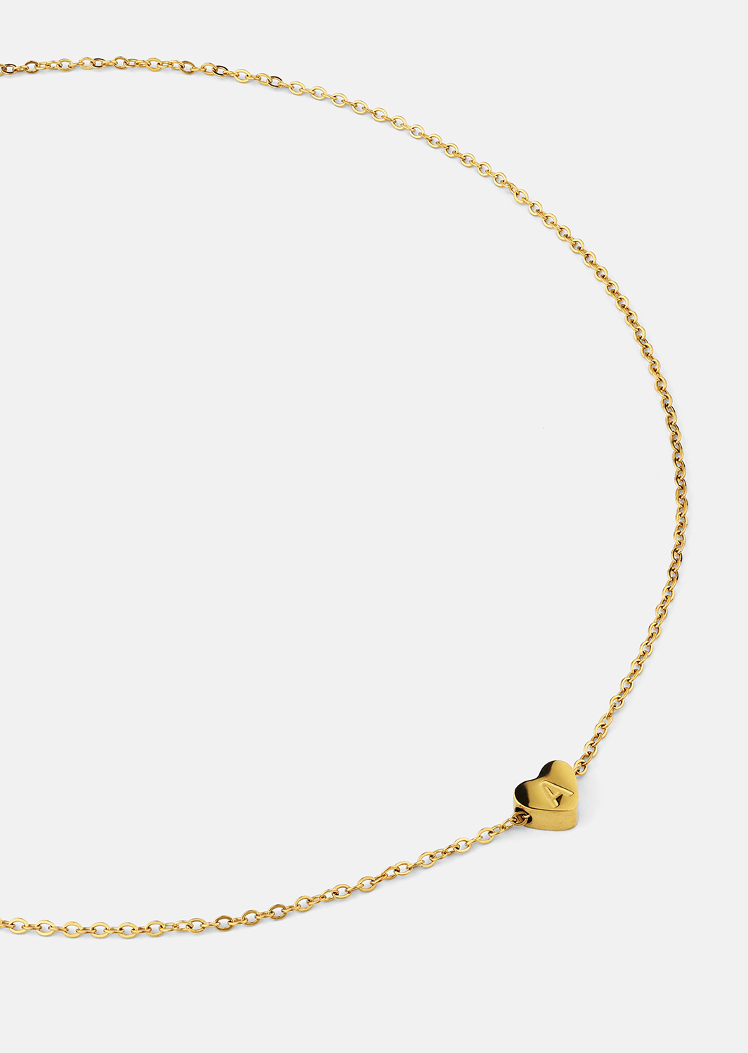 Collier Heart Letter A-N - 18k Plaqué or