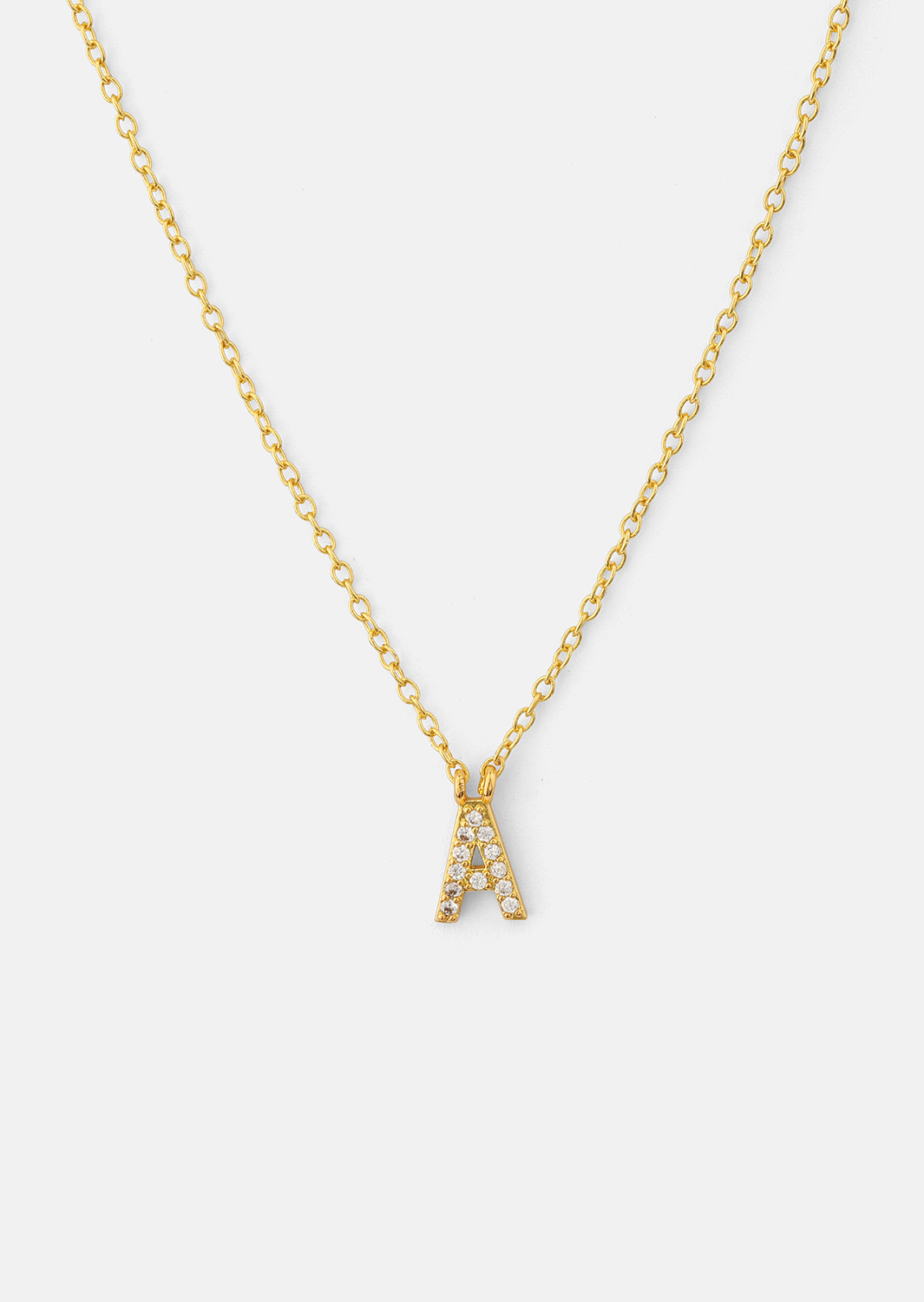Collier Initial Letters A-N – 18k Plaqué or