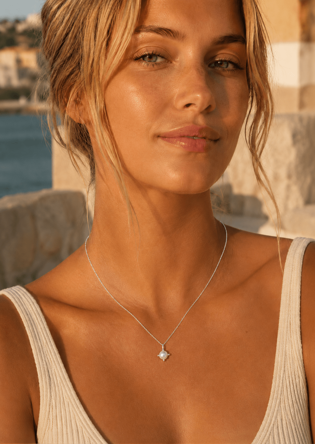 Collier North Pearl - Plaqué argent