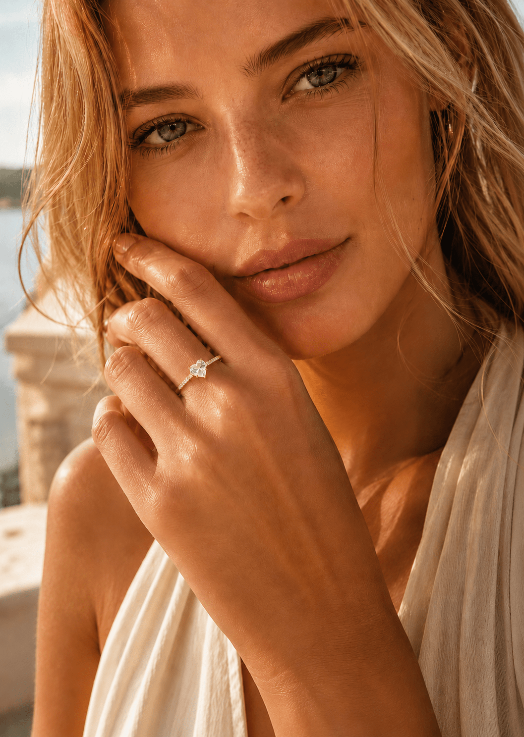Heartlight Solitaire Bague - 18k Plaquée or