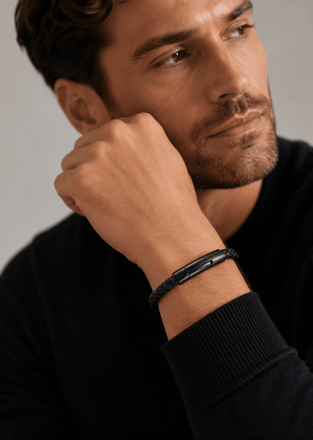 Bracelet en cuir Onyx Weave