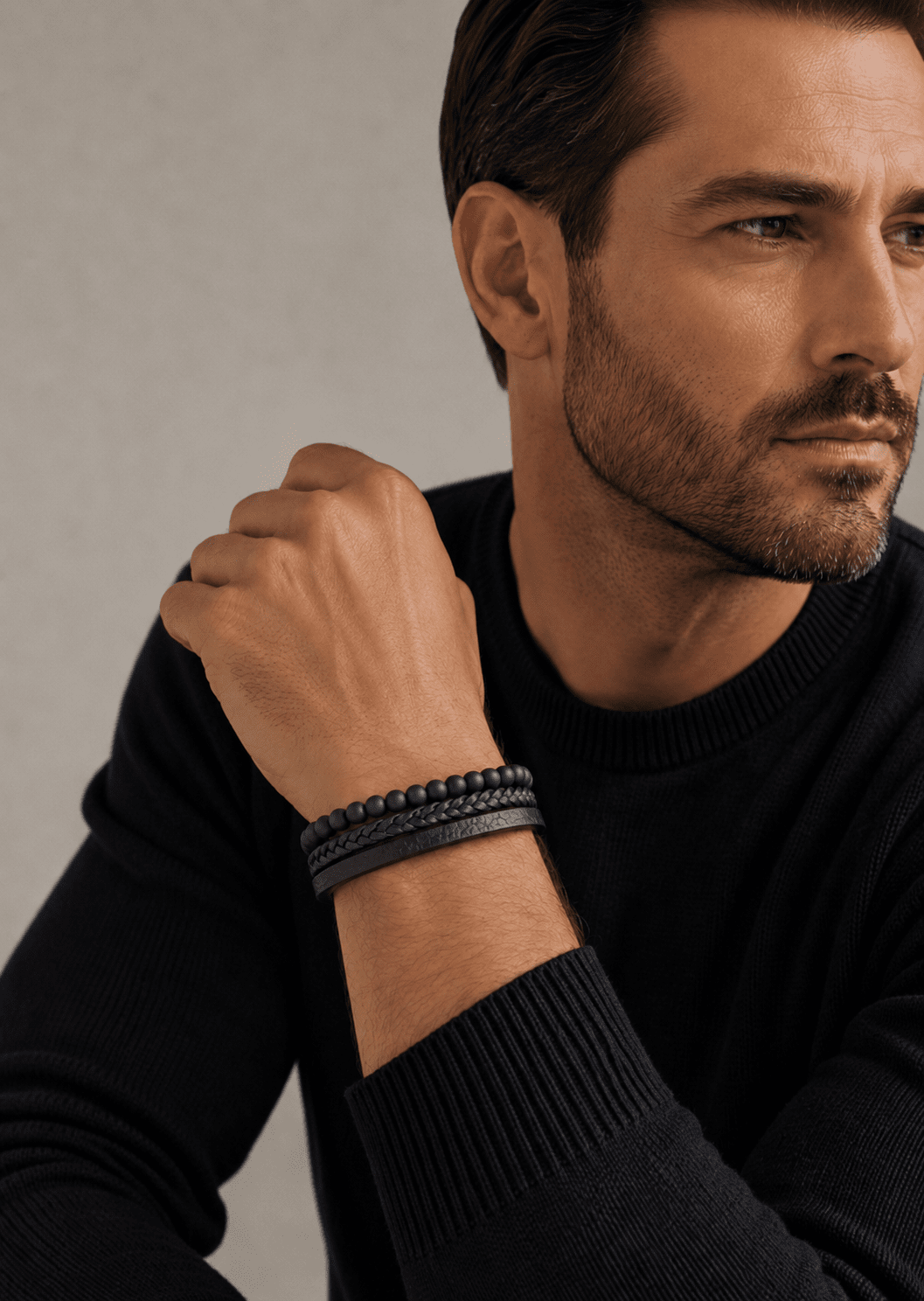 Bracelet en cuir Raven Stride