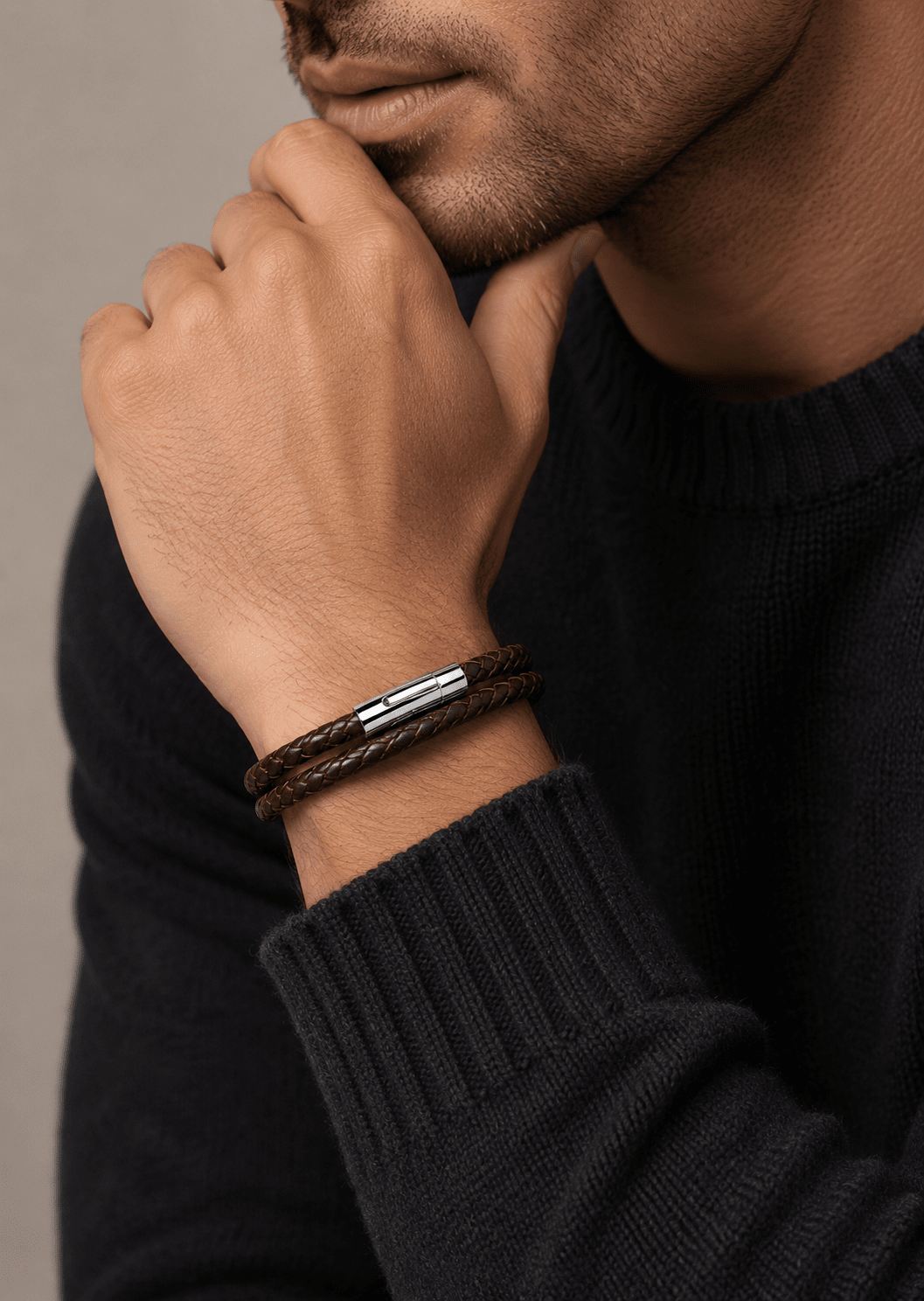 Bracelet en cuir Ebon Veil