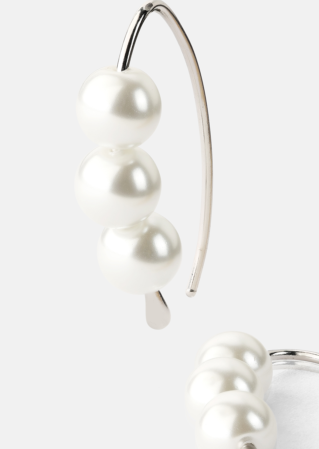 Boucle d’oreille Pearl Arc - Plaquée argent