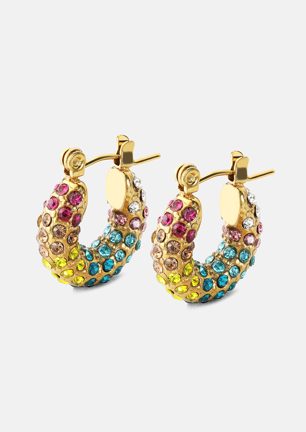 Colored Pearl Hoop Boucle d'oreille - 18k Plaquée or