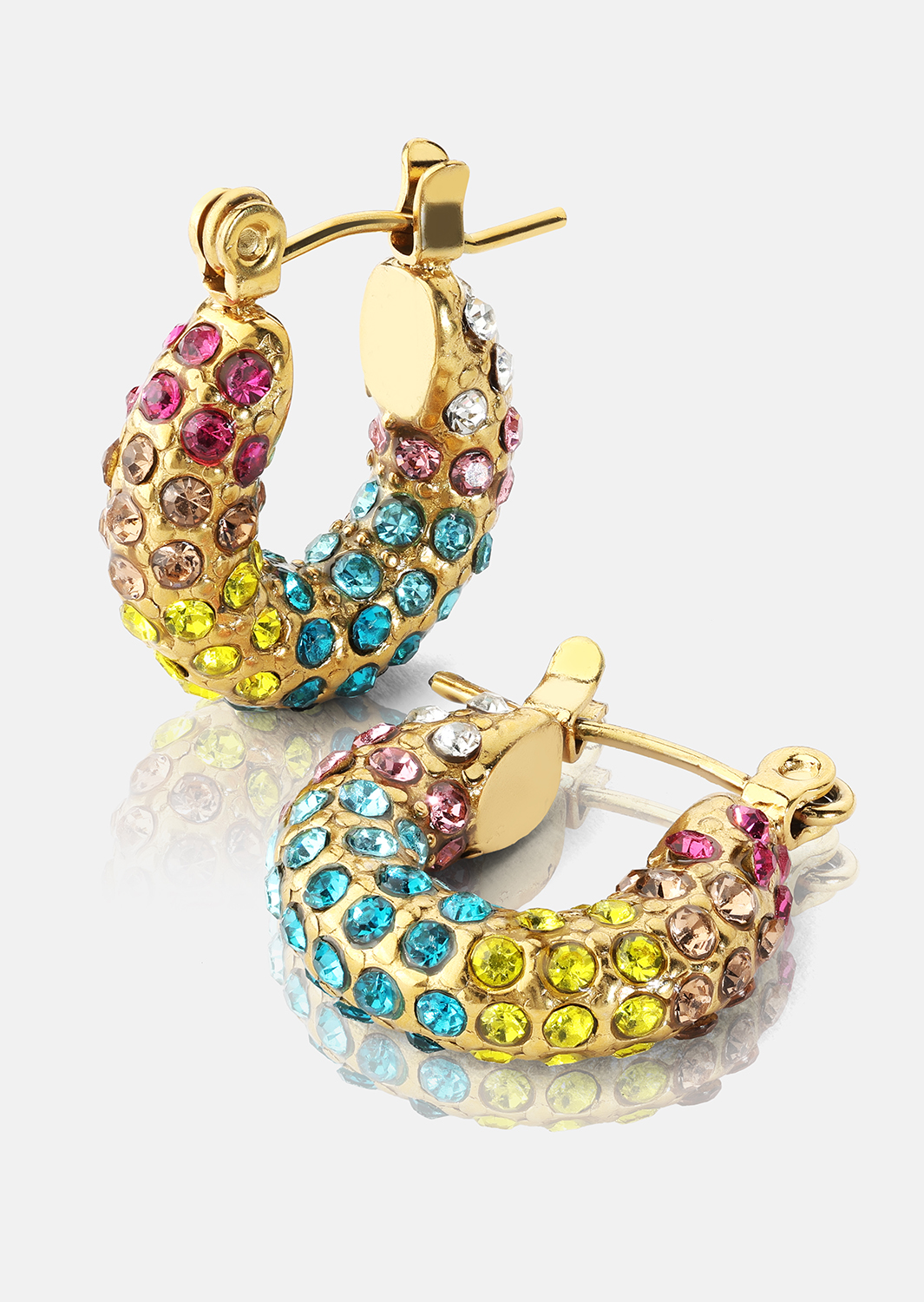 Colored Pearl Hoop Boucle d'oreille - 18k Plaquée or