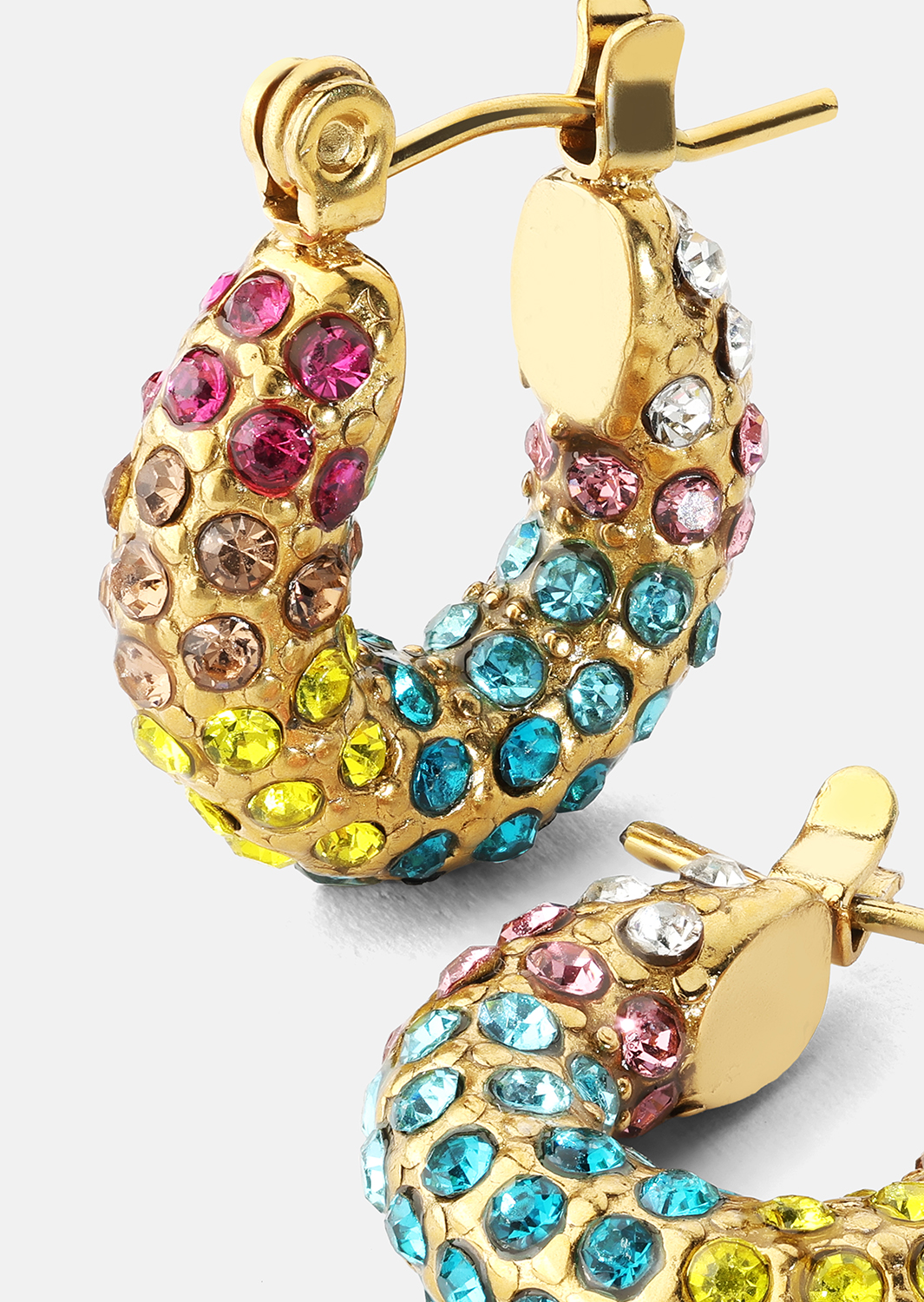 Colored Pearl Hoop Boucle d'oreille - 18k Plaquée or