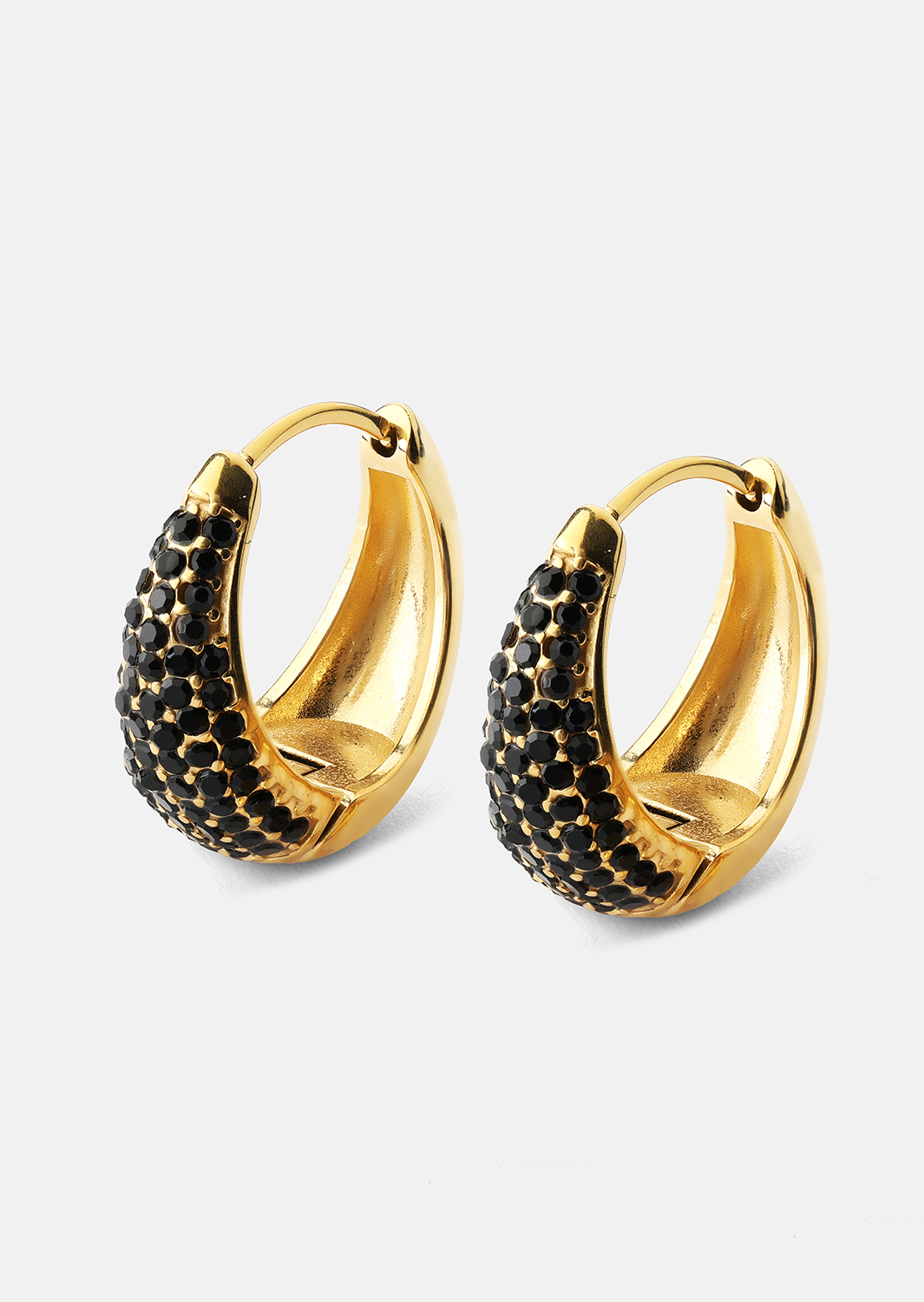 Boucle d’oreille Dark Crystal Hoop - 18k Plaquée or