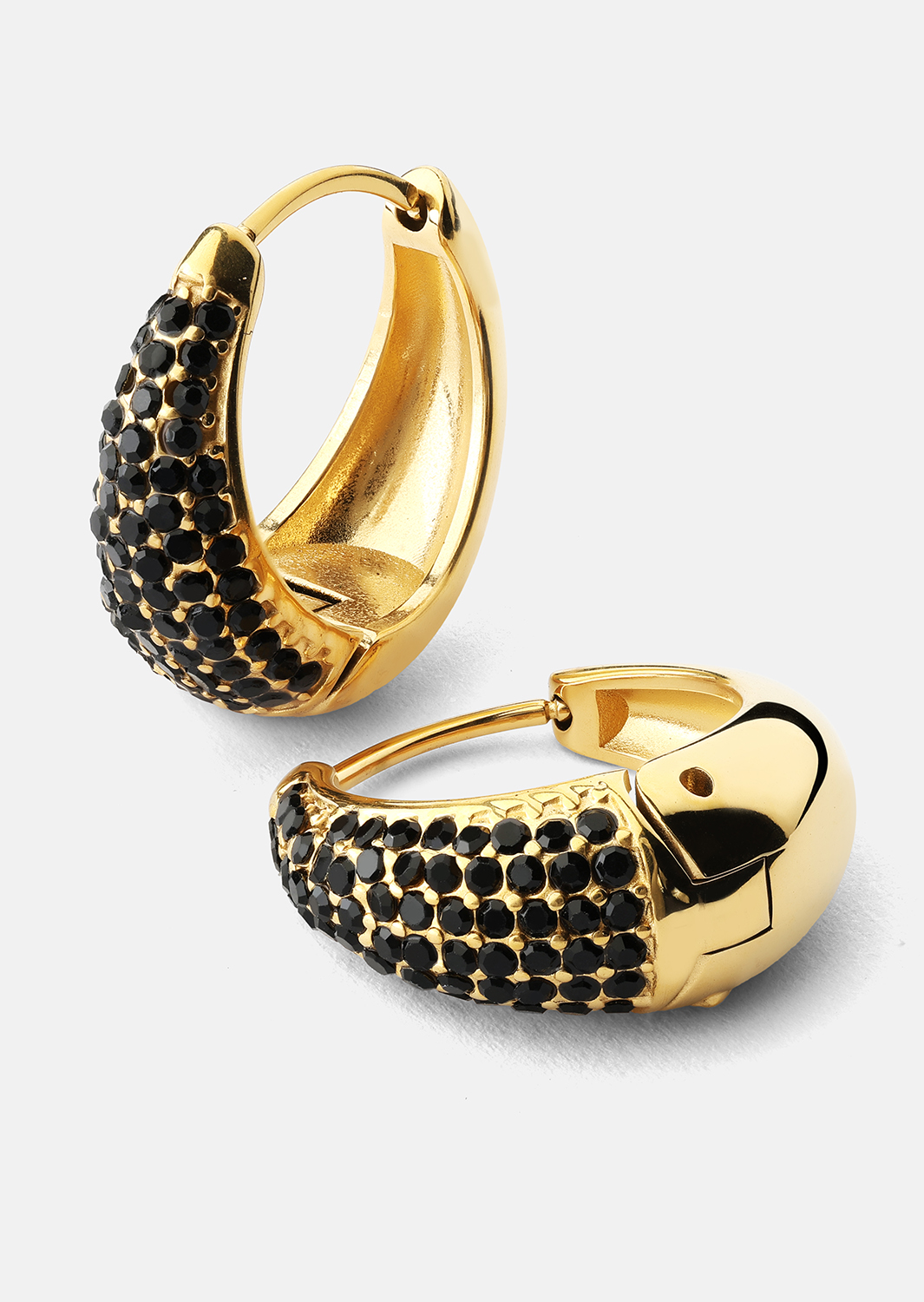 Boucle d’oreille Dark Crystal Hoop - 18k Plaquée or