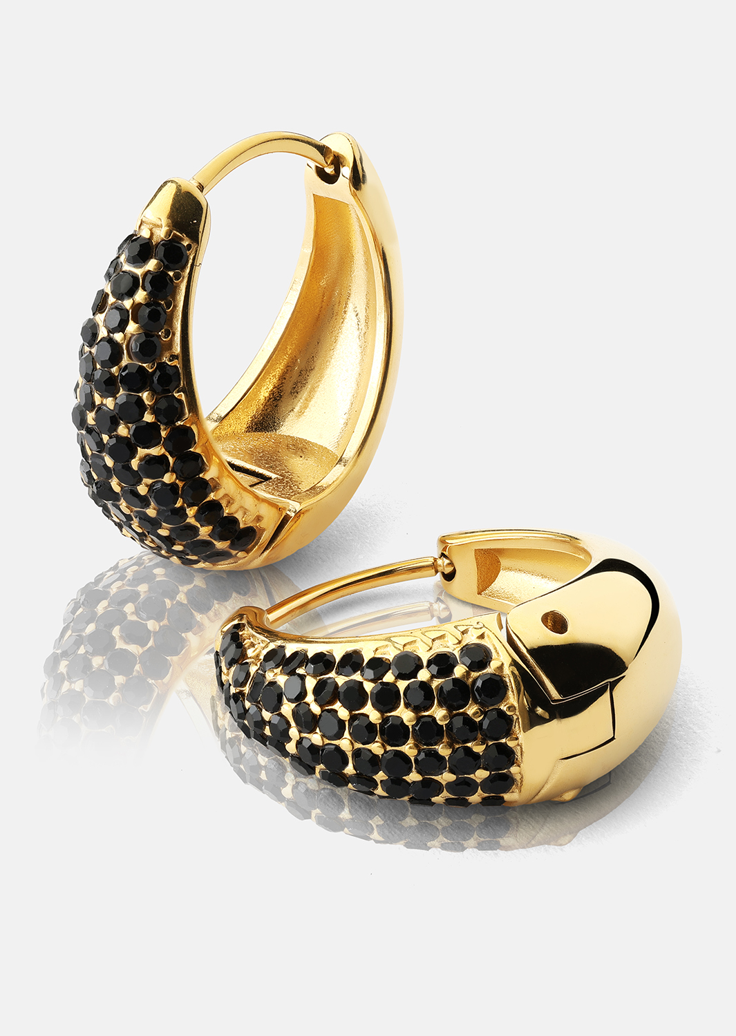 Boucle d’oreille Dark Crystal Hoop - 18k Plaquée or