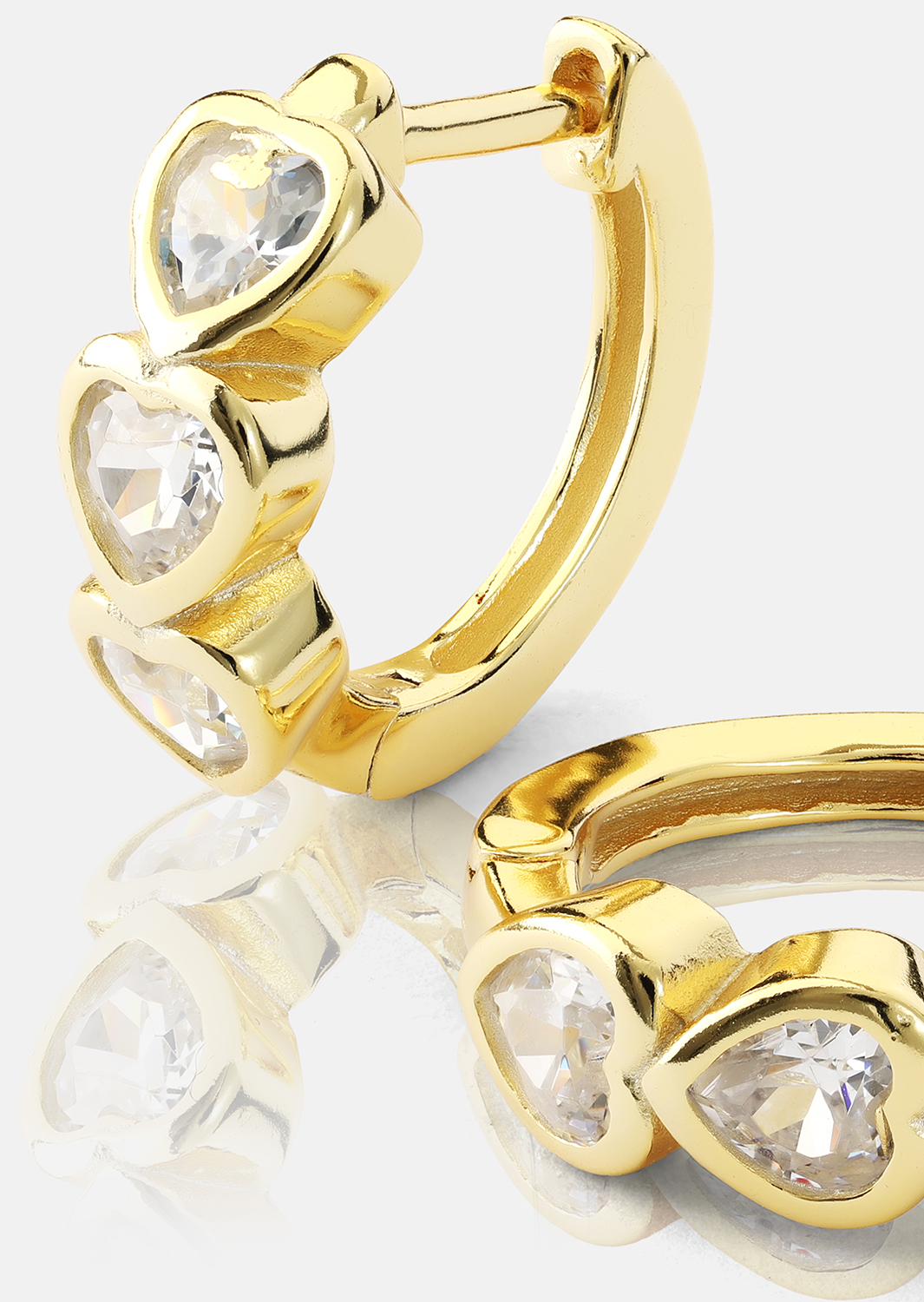 Boucle d’oreille Heart Hoops - 18k Plaquée or