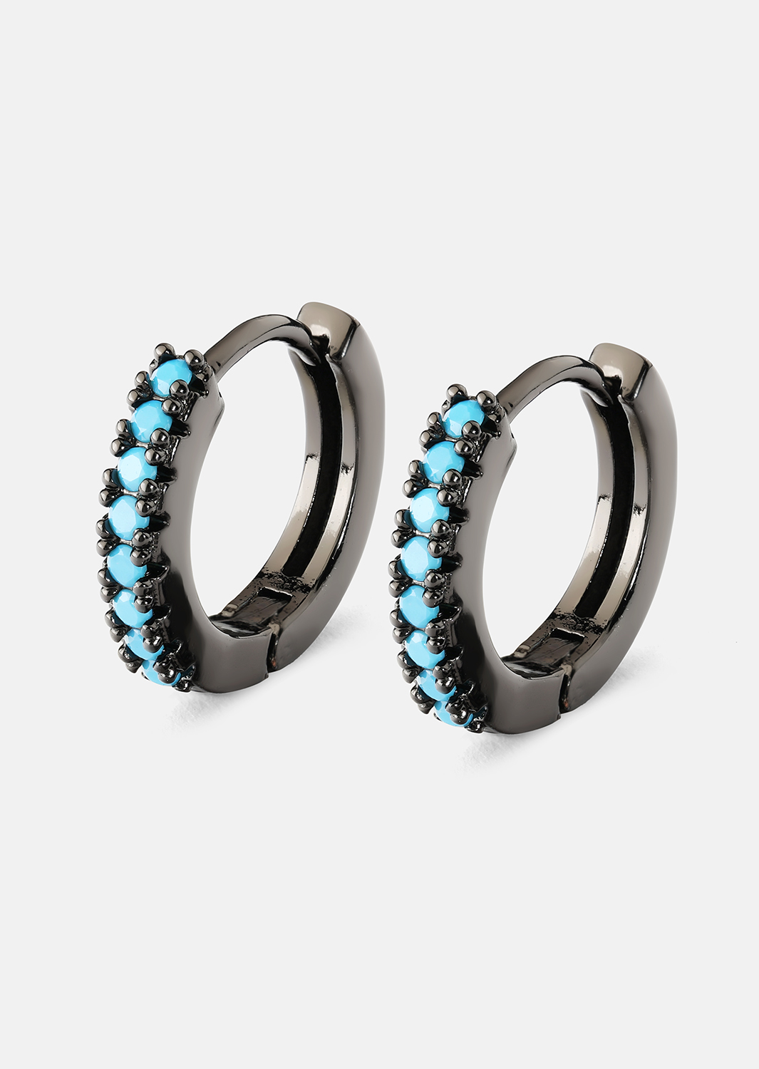 Boucle d'oreille Aitana Bleu- Chromée