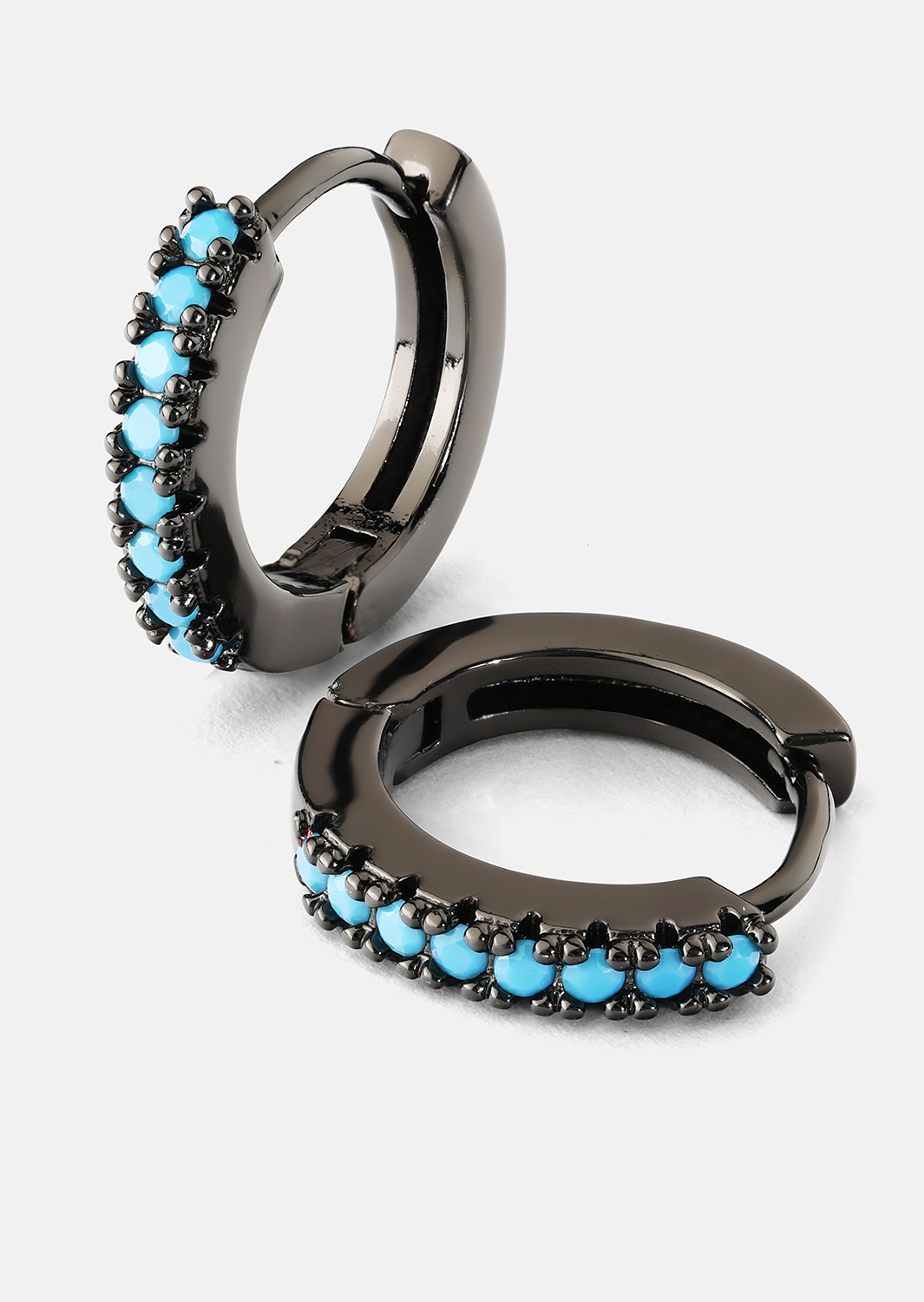 Boucle d'oreille Aitana Bleu- Chromée