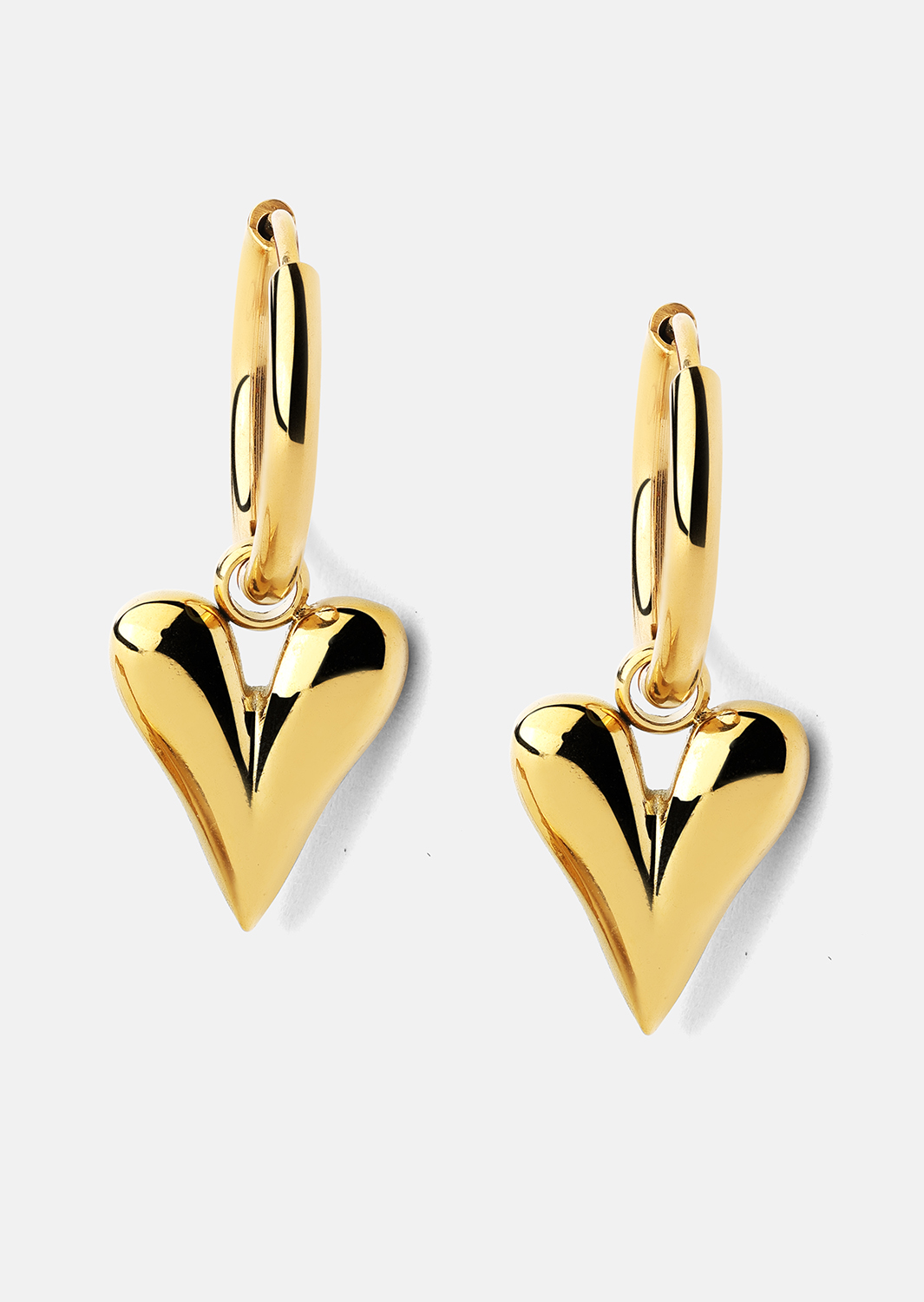 Boucles d’oreilles Heart Drop - 18k Plaquées or