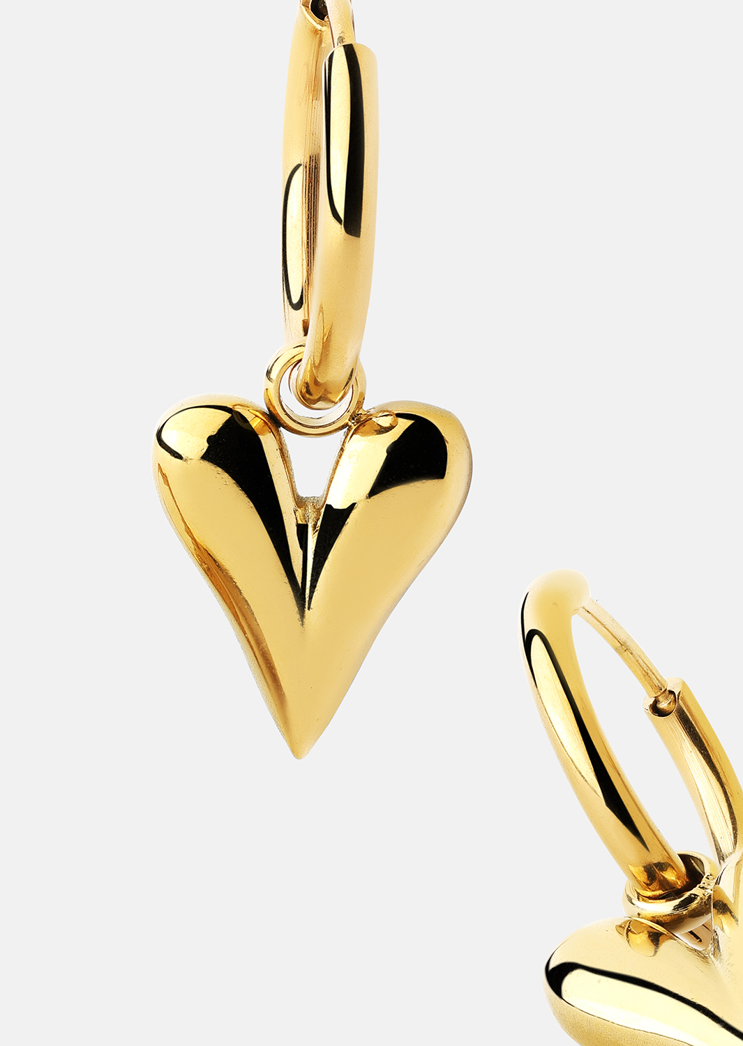 Boucles d’oreilles Heart Drop - 18k Plaquées or